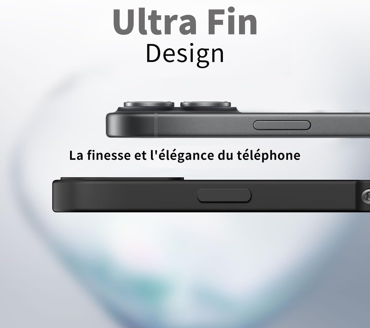 Tenphone Coque iPhone 15 (6,1") – TPU Souple Antichoc avec Protection Caméra