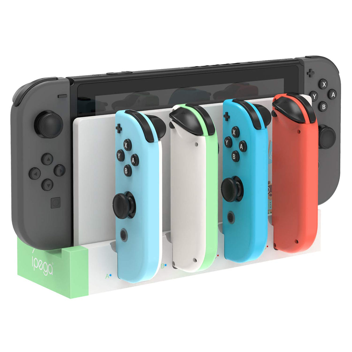 Station de Charge pour Nintendo Switch/OLED Joycon, Blanc | (Non pour Switch 2) FYOUNG Chargeur Joycon avec Indicateurs LED, Dock de Recharge pour Manettes, Sans Fil Nécessaire