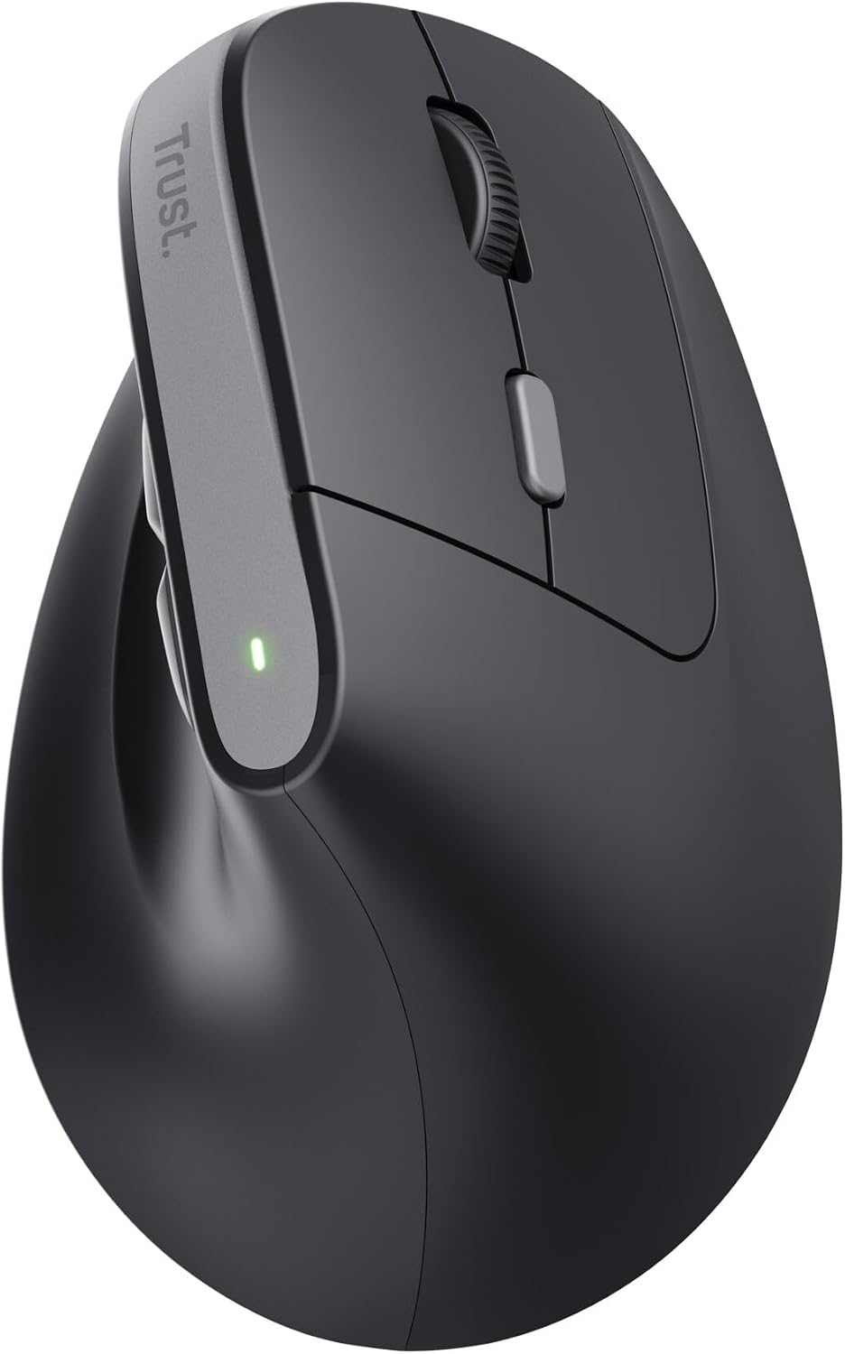 Trust Yuno Souris Ergonomique Verticale sans Fil Rechargeable – Angle 57°, 3 Mois Autonomie, Plastique Recyclé, PC & Mac