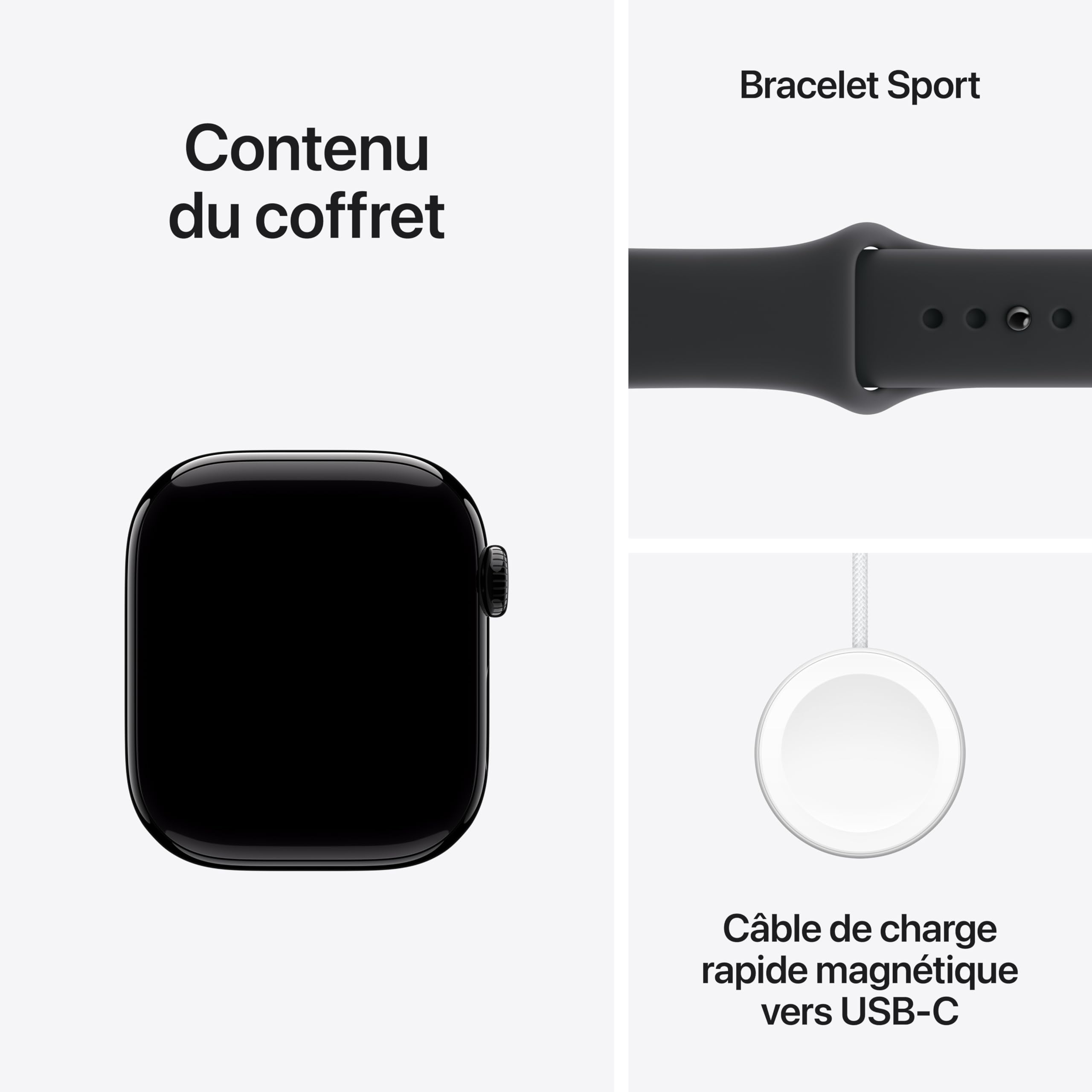 Apple Watch Series 11 GPS + Cellular 46 mm – Boîtier Gris sidéral, Bracelet Sport Noir