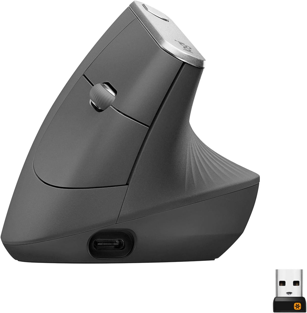Logitech MX Vertical – Souris Ergonomique Sans Fil Bluetooth & 2,4 GHz, 4000 PPP, Graphite