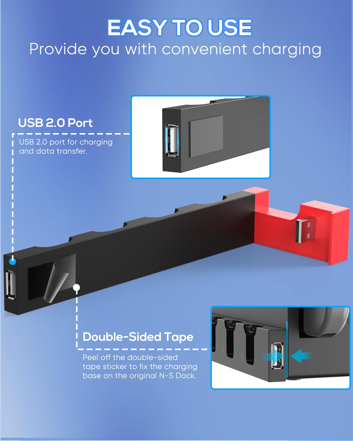 Station de Charge pour Nintendo Switch/OLED Joycon, Blanc | (Non pour Switch 2) FYOUNG Chargeur Joycon avec Indicateurs LED, Dock de Recharge pour Manettes, Sans Fil Nécessaire
