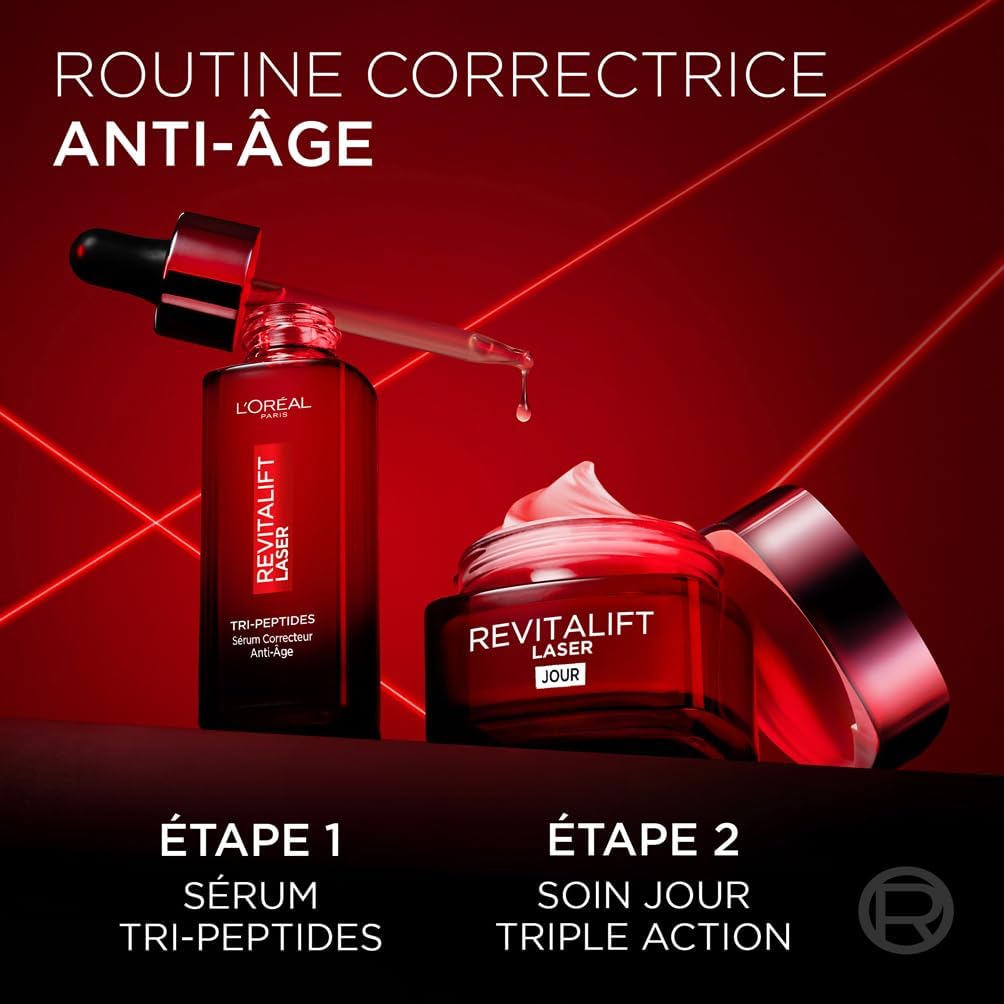 L'Oréal Paris Revitalift Laser X3 - Crème de Jour Anti-Âge FPS 25 - Acide Hyaluronique, Pro-Rétinol & Vitamine C - 50ml