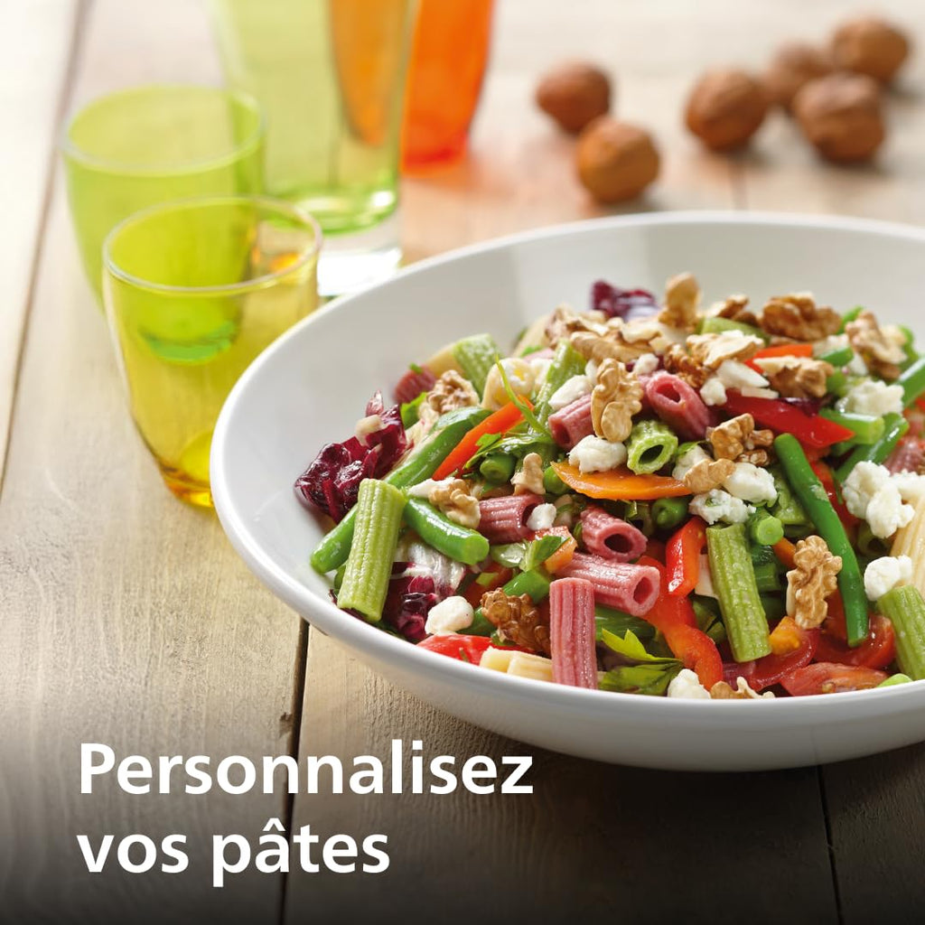 Philips Machine à Pâtes Série 7000 HR2665/93 – ProExtrude, Pesée Automatique, 8 Formes, 8 Portions