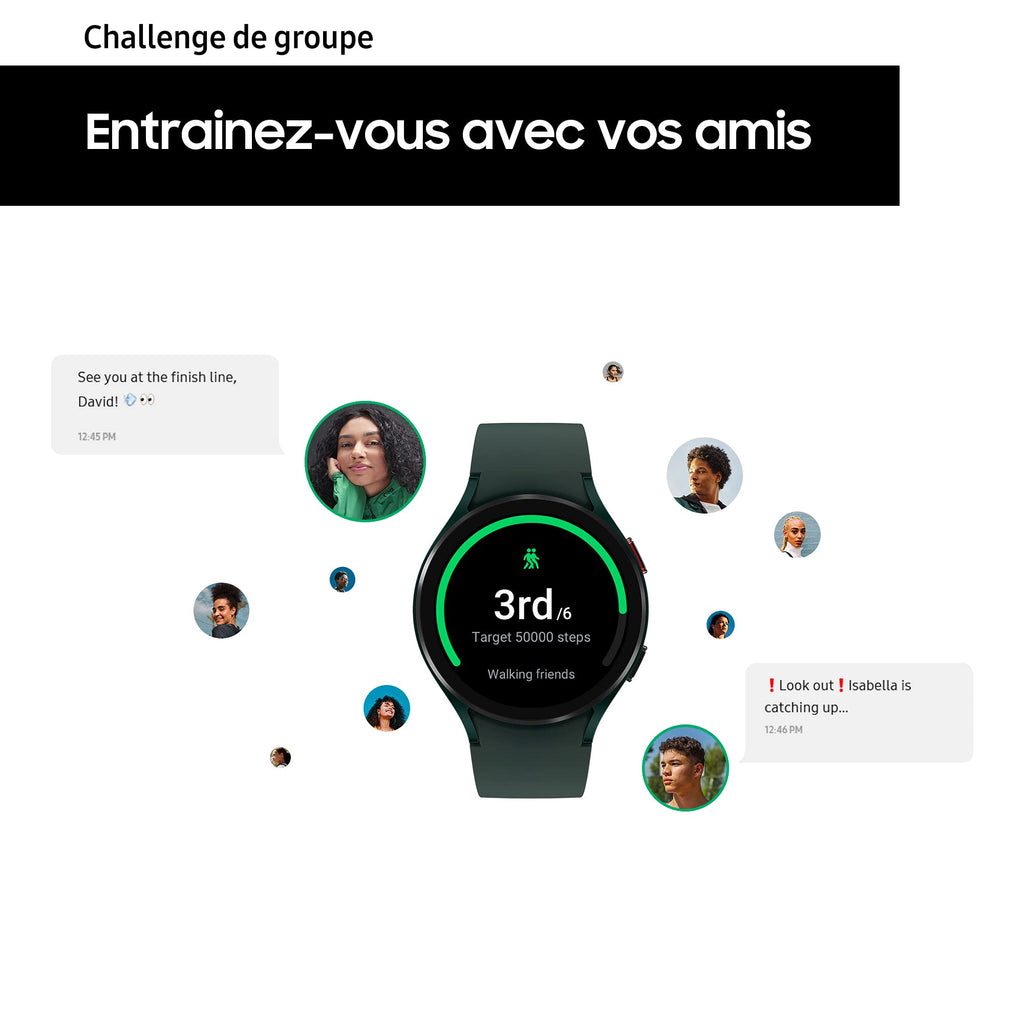 Samsung Galaxy Watch4 Bluetooth, 40 mm, or rose - Montre connectée intelligente, surveillance de la santé, bien-être, sport, IMC, ECG, batterie longue durée – Version FR