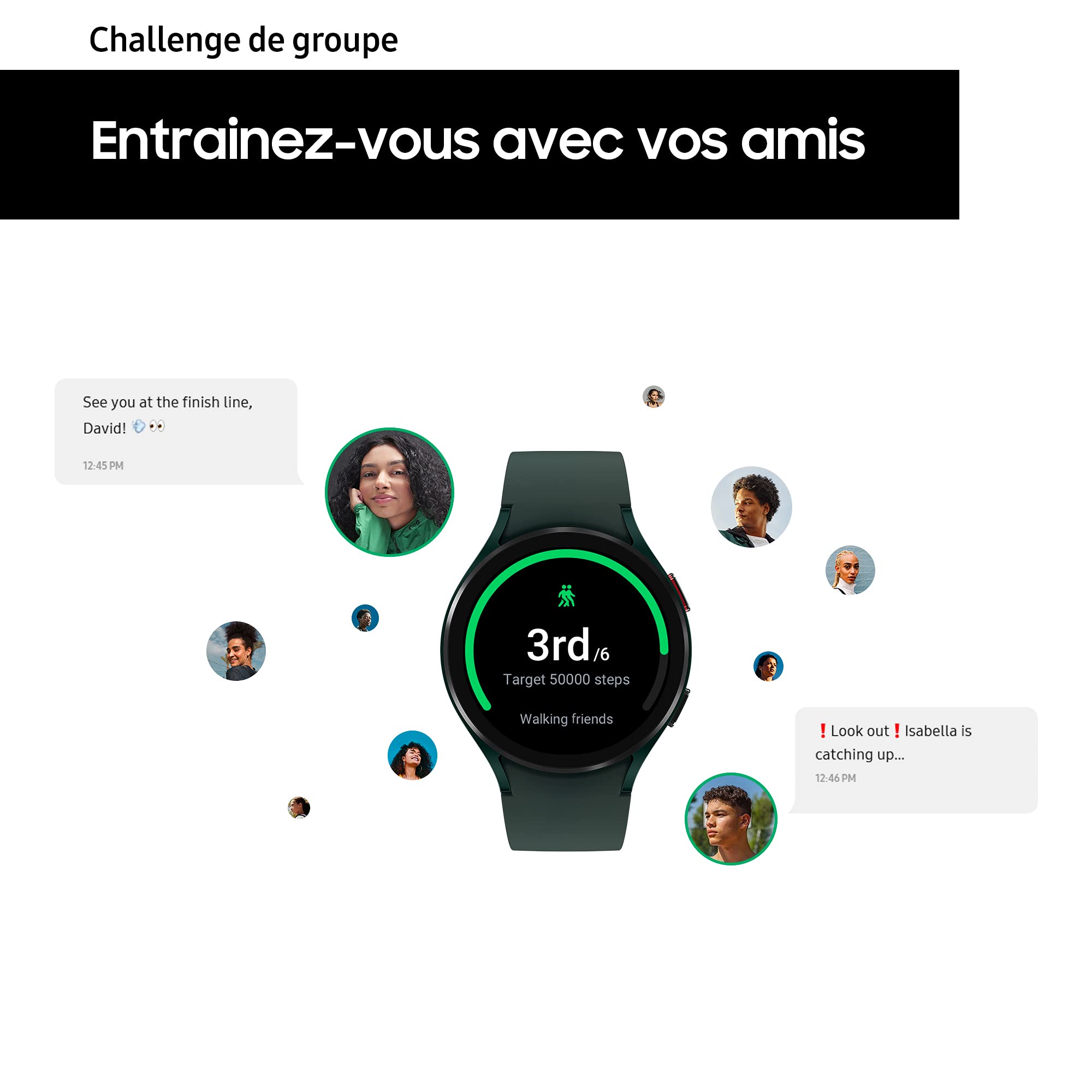 Samsung Galaxy Watch4 Bluetooth, 40 mm, or rose - Montre connectée intelligente, surveillance de la santé, bien-être, sport, IMC, ECG, batterie longue durée – Version FR