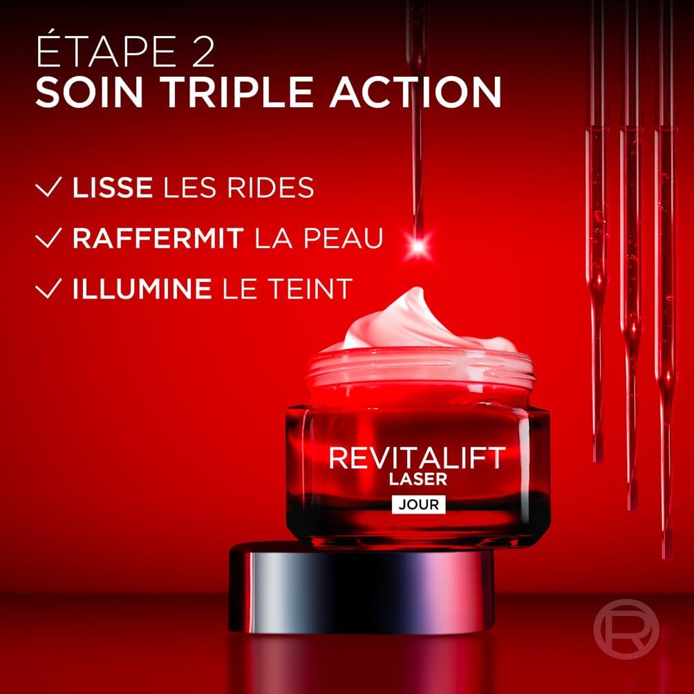 L'Oréal Paris Revitalift Laser X3 - Crème de Jour Anti-Âge FPS 25 - Acide Hyaluronique, Pro-Rétinol & Vitamine C - 50ml