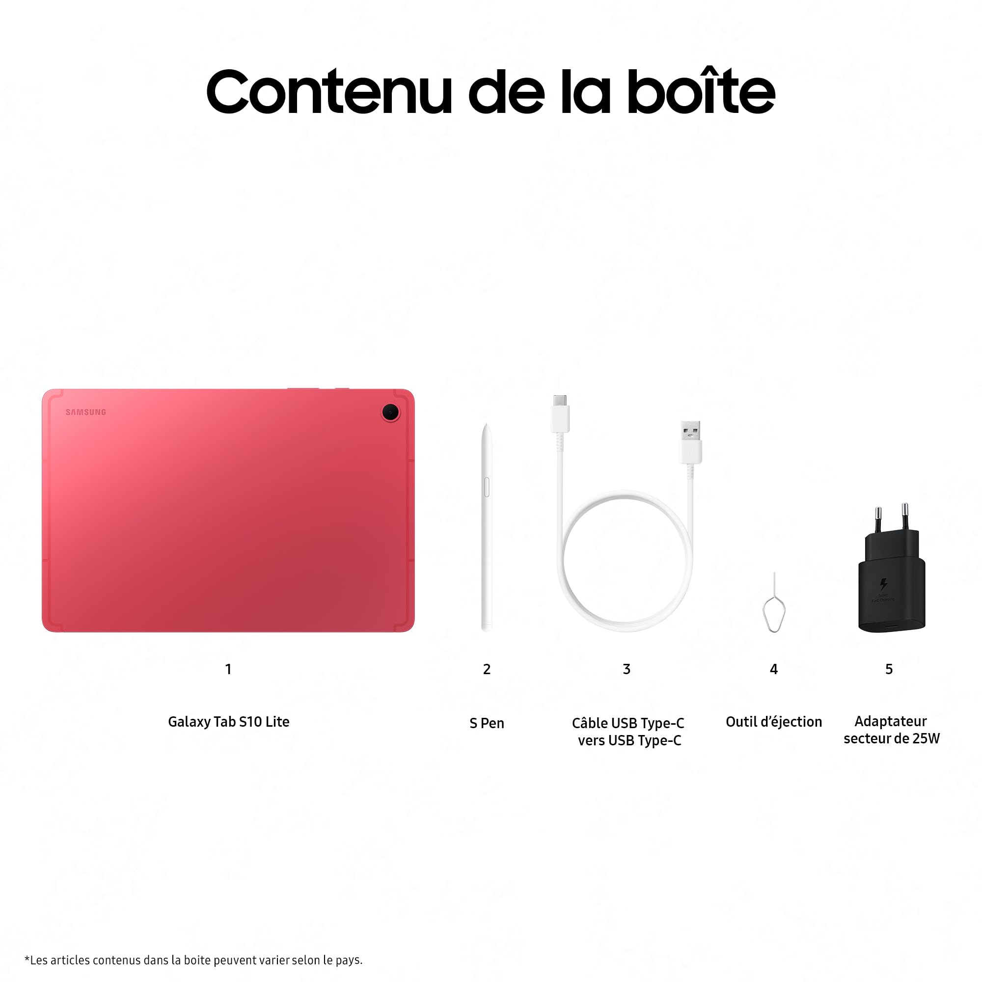 Samsung Galaxy Tab S10 Lite 10.9'' Wi-Fi – 128 Go, S Pen Inclus, Chargeur 25W, Android 15, Gris | Version FR