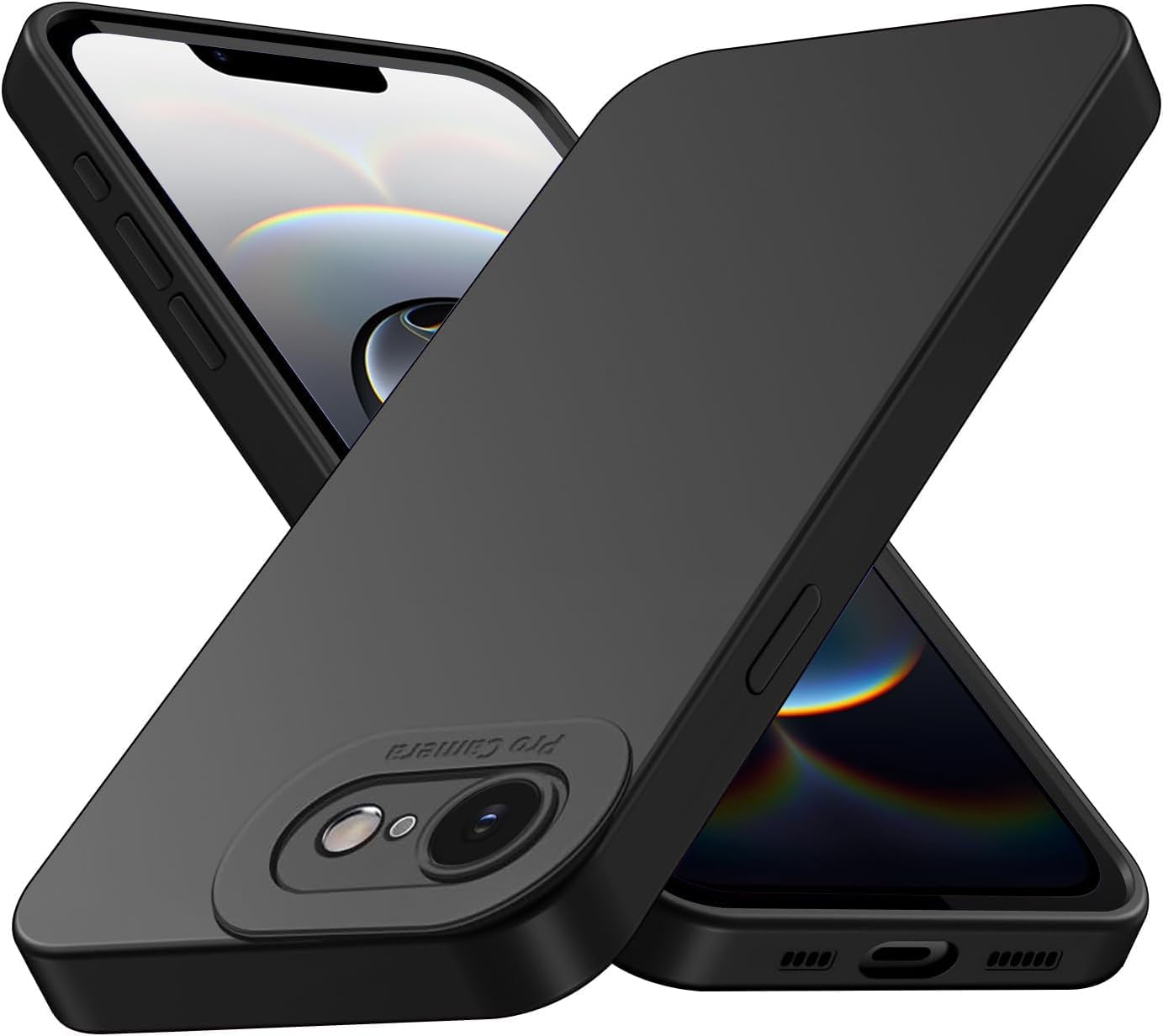 Tenphone Coque iPhone 15 (6,1") – TPU Souple Antichoc avec Protection Caméra