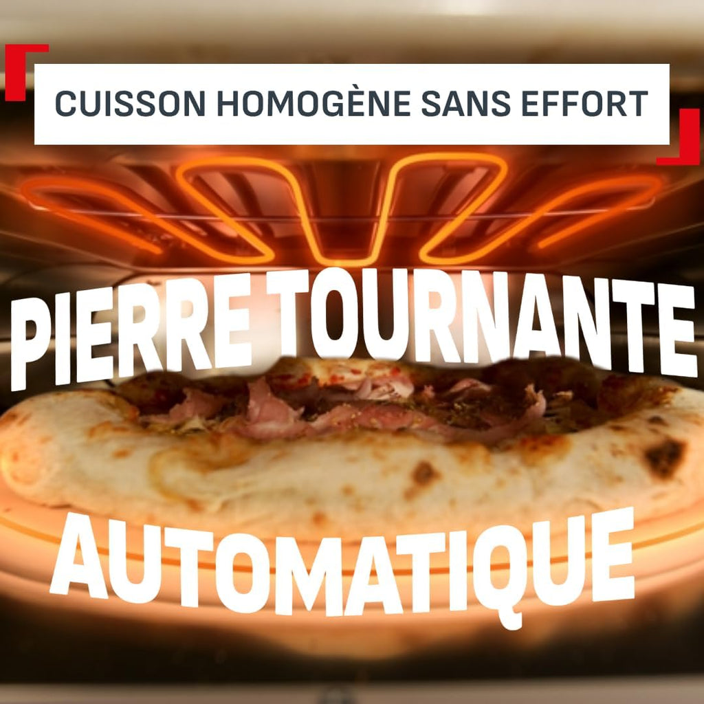 Tefal Pizza Pronto JM600TE0 – Four à Pizza Électrique d'Extérieur 2600W, Pierre Rotative, 400°C