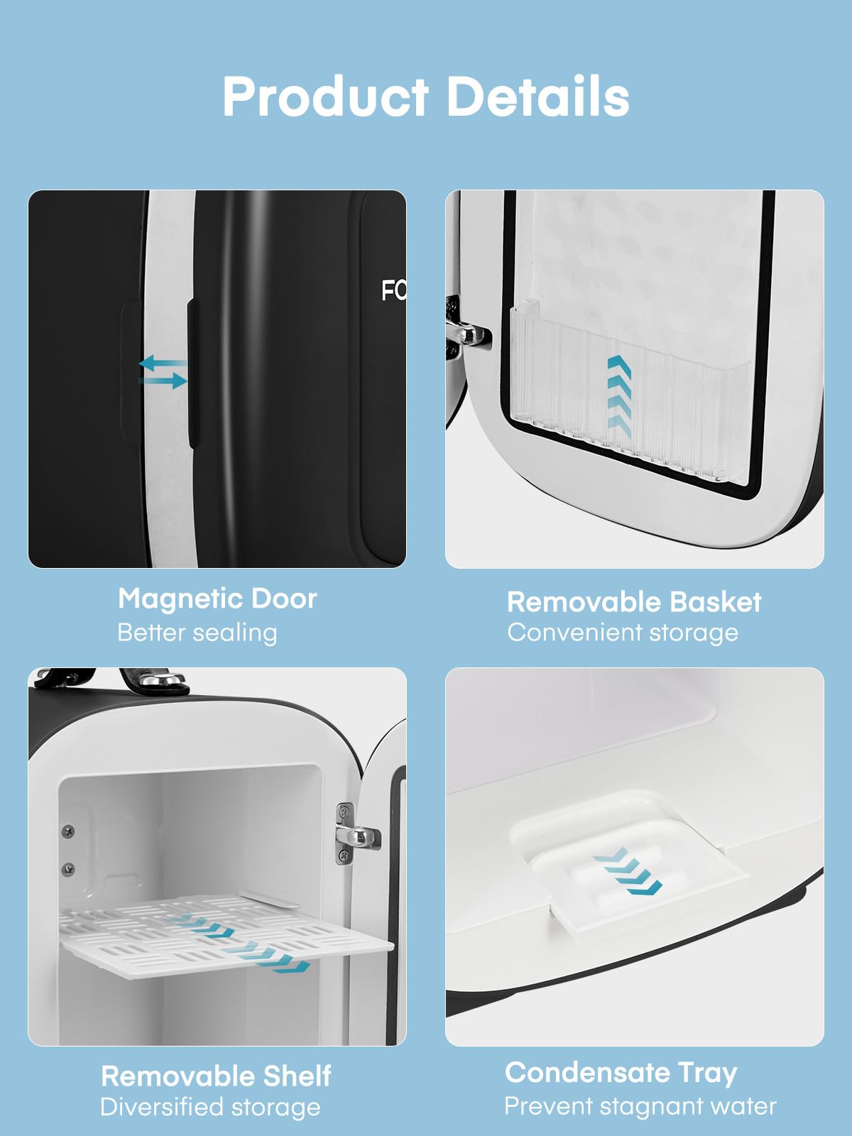 FOHERE Mini Frigo de Chambre 5L