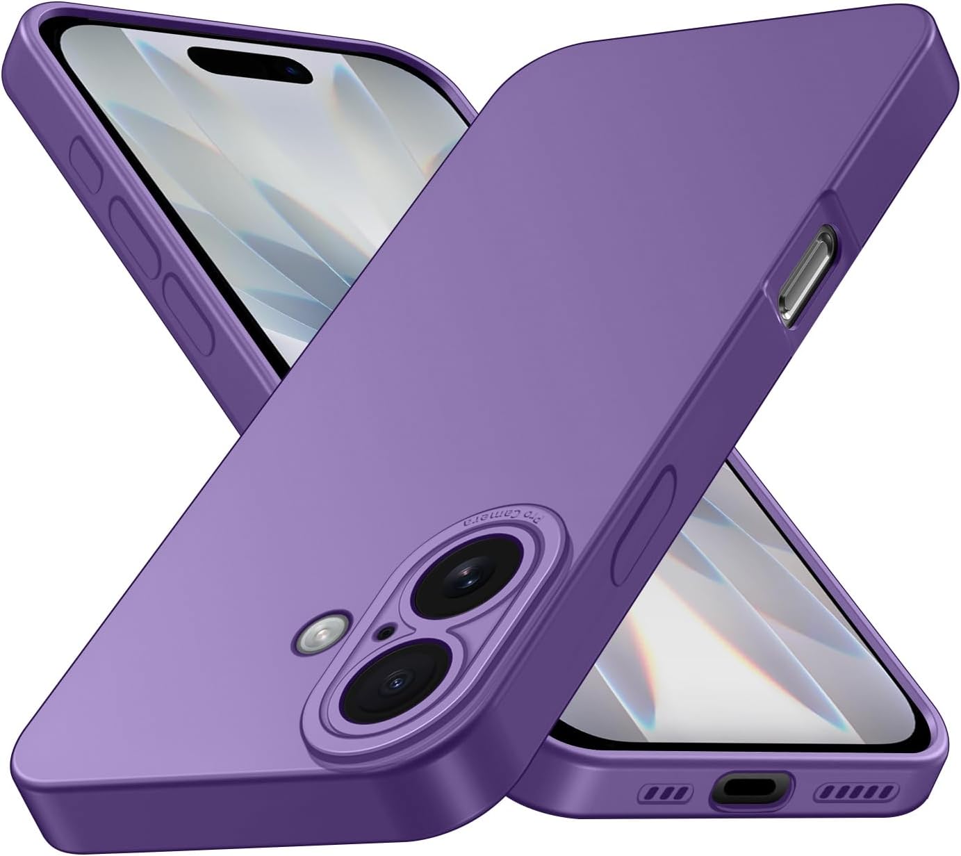 Tenphone Coque iPhone 15 (6,1") – TPU Souple Antichoc avec Protection Caméra