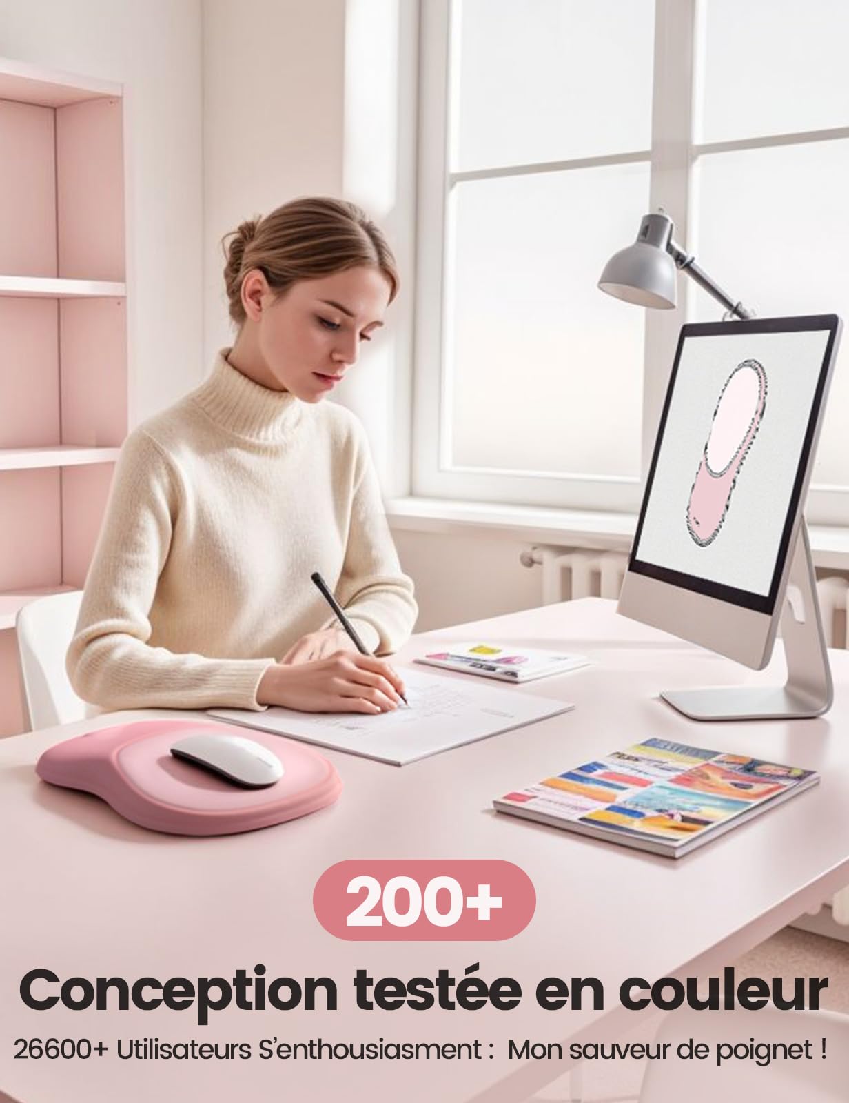 Meatanty Tapis de Souris Ergonomique avec Repose-Poignet en Mousse Mémoire – Antidérapant, Gaming & Bureau