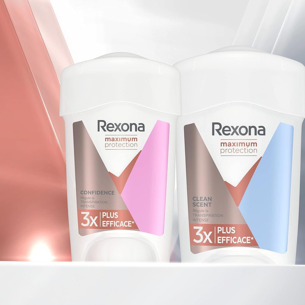 Rexona Maximum Protection Déodorant Femme Stick Clean Scent 45ml – Anti-Transpirant 96h