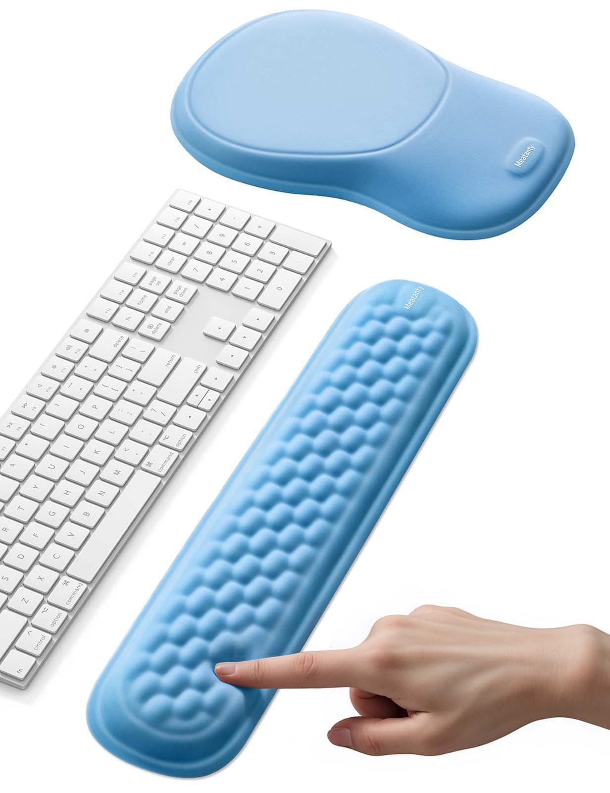 Meatanty Tapis de Souris Ergonomique avec Repose-Poignet en Mousse Mémoire – Antidérapant, Gaming & Bureau