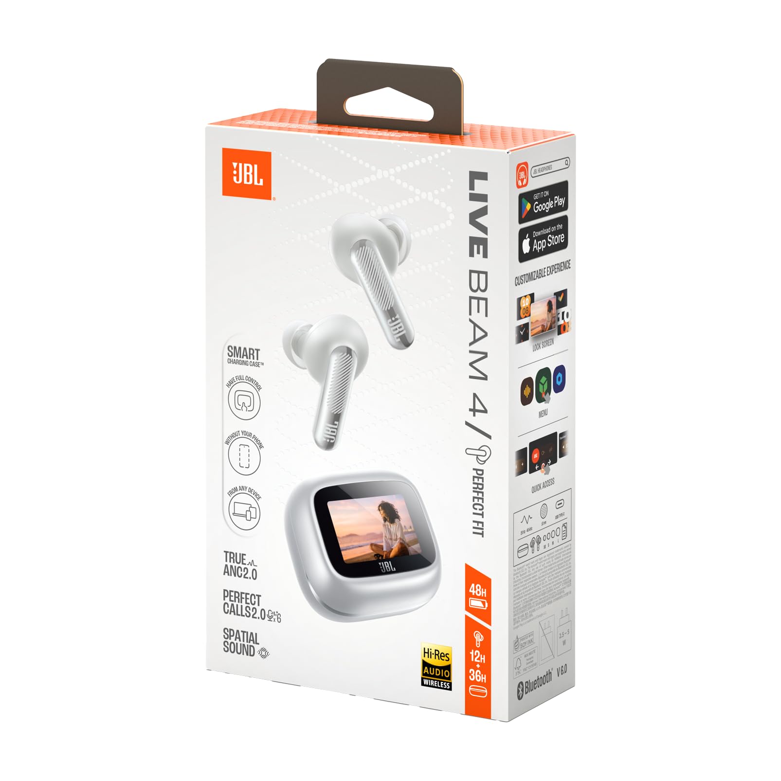 JBL Live Beam 4 – Écouteurs True Wireless ANC Adaptatif, 48h, IP55, Smart Charging Case