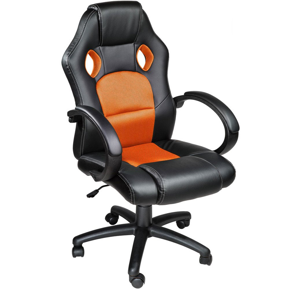 TecTake® Chaise de Bureau Fauteuil de Bureau Fauteuil pivotant Design Chaise Gaming, Siege Ergonomique, Fauteuil avec Accoudoirs, Rembourrage épais, Roulette, Hauteur réglable Teletravail
