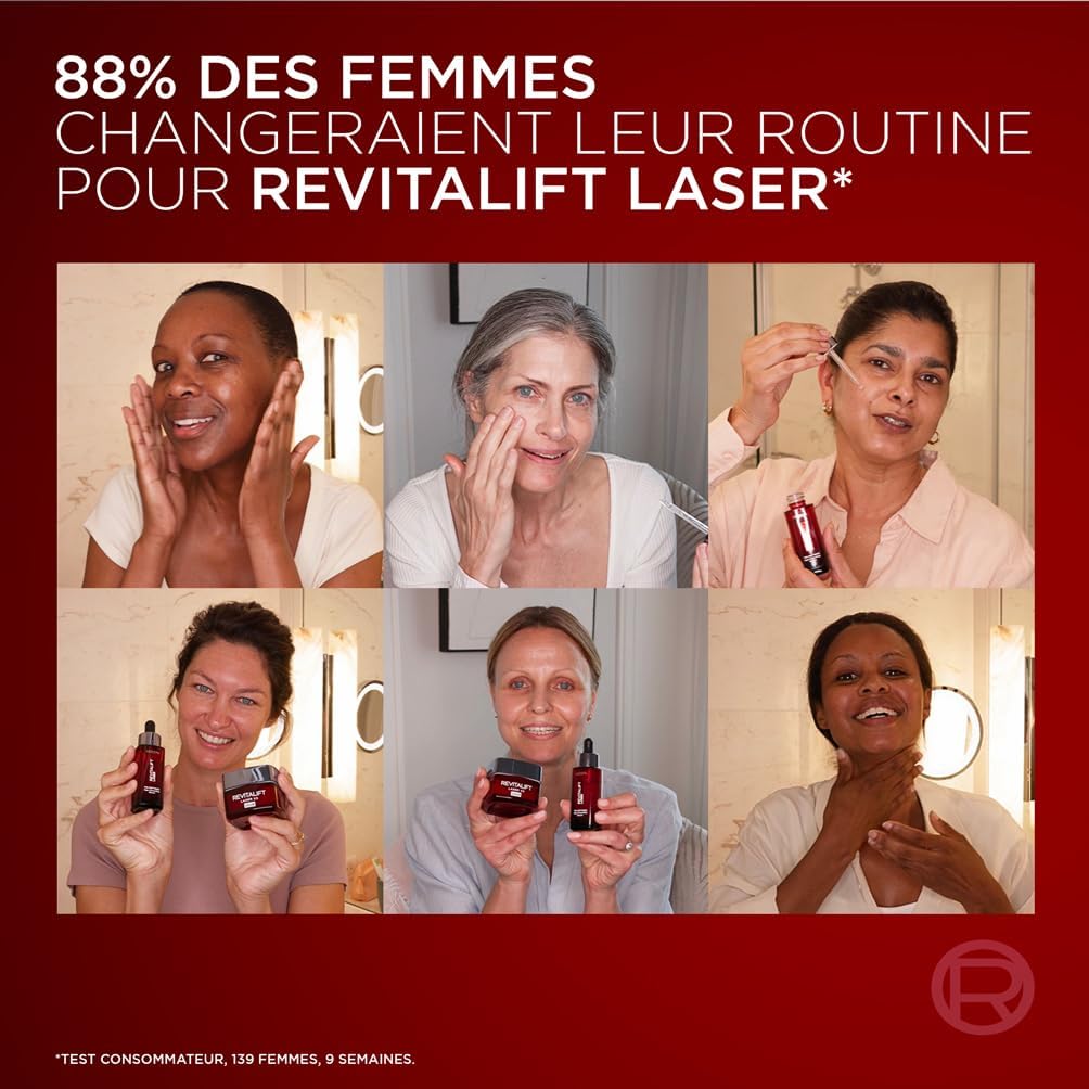 L'Oréal Paris Revitalift Laser X3 - Crème de Jour Anti-Âge FPS 25 - Acide Hyaluronique, Pro-Rétinol & Vitamine C - 50ml