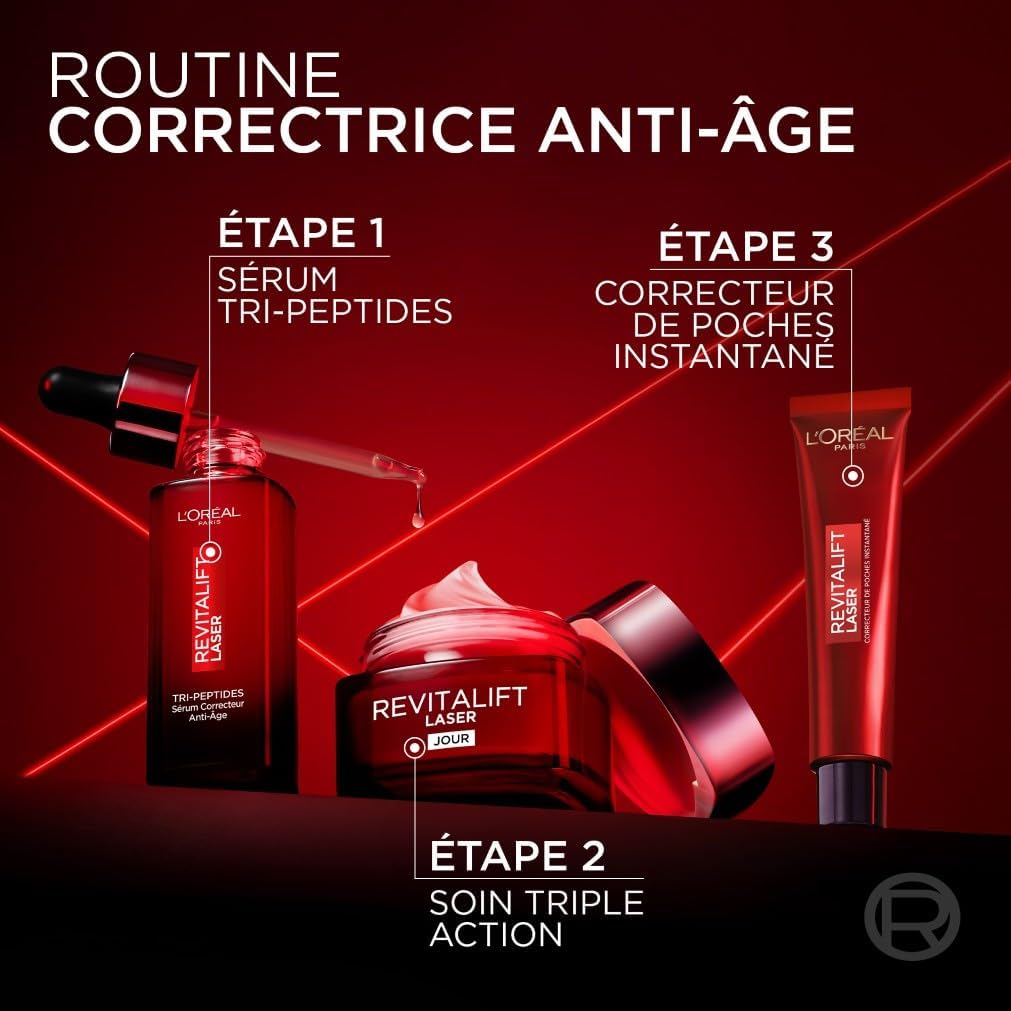 L'Oréal Paris Revitalift Laser X3 - Crème de Jour Anti-Âge FPS 25 - Acide Hyaluronique, Pro-Rétinol & Vitamine C - 50ml
