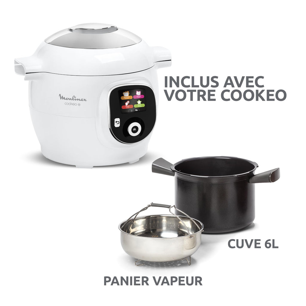 Moulinex Cookeo CE854110 – Multicuiseur Intelligent 6L, 80 Recettes, 1600W, Cuisson Sous Pression