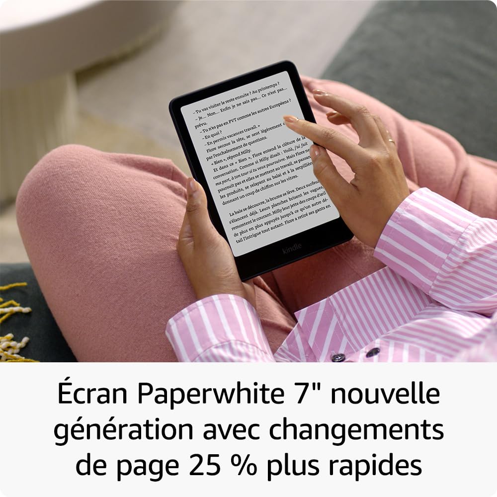 Amazon Kindle Paperwhite (Nouvelle génération) - Notre modèle le plus rapide avec un nouvel écran antireflets et une autonomie de plusieurs semaines - 16 Go - Sans publicités - Noir
