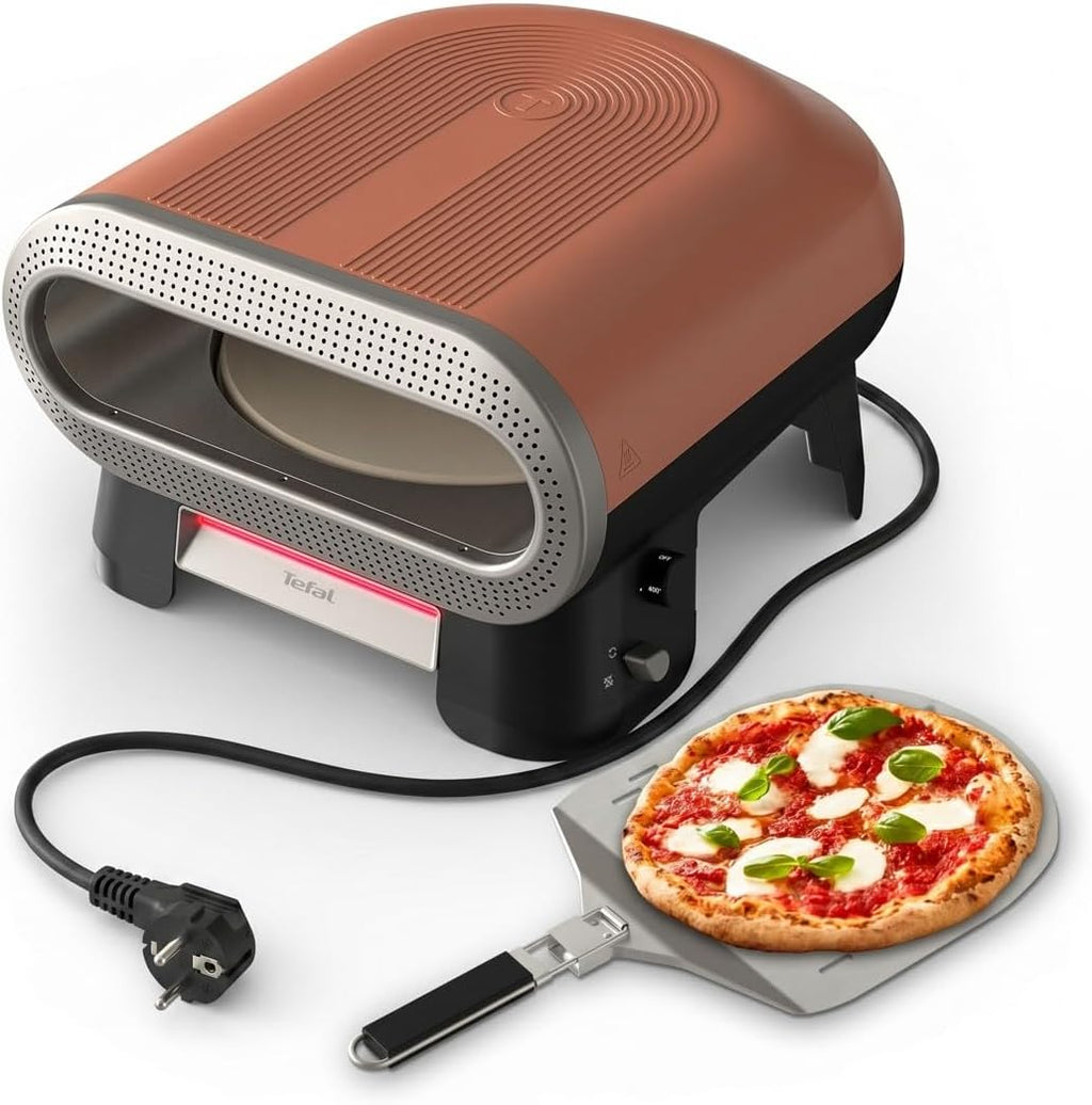 Tefal Pizza Pronto JM600TE0 – Four à Pizza Électrique d'Extérieur 2600W, Pierre Rotative, 400°C
