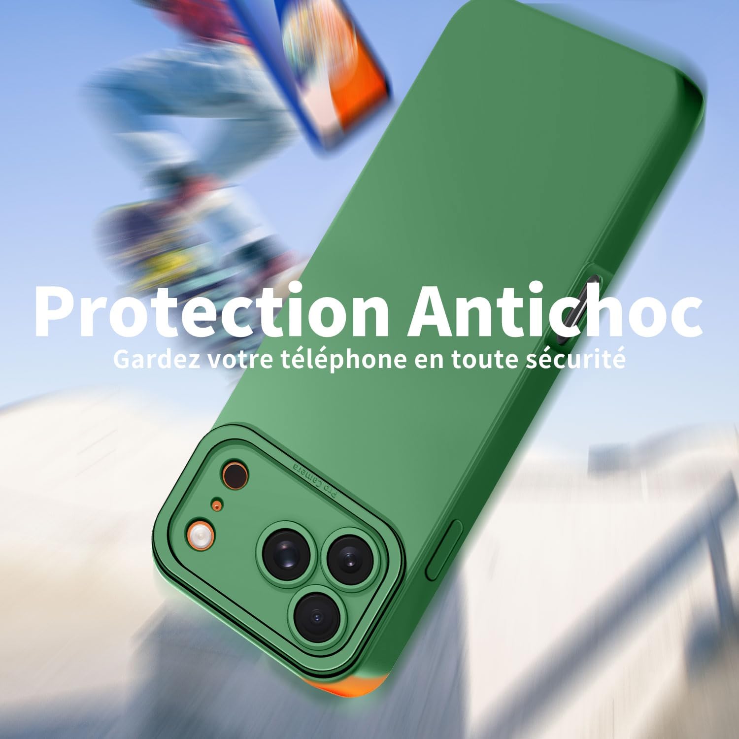 Tenphone Coque iPhone 15 (6,1") – TPU Souple Antichoc avec Protection Caméra
