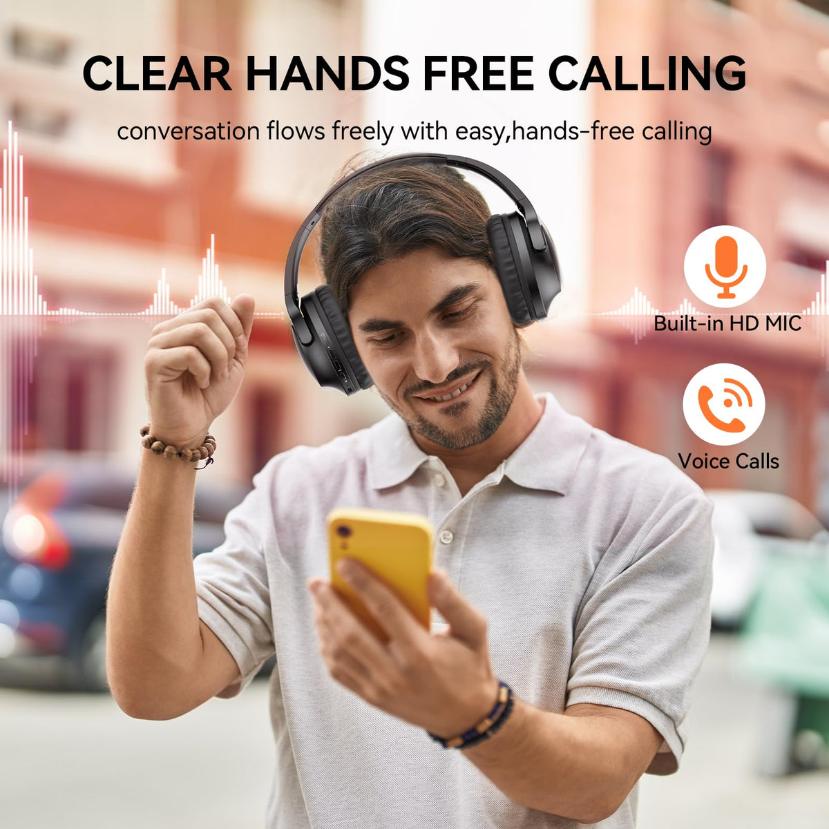 TECKNET Casque Bluetooth 6.0 sans Fil avec Micro ENC Anti-Bruit – 40h Autonomie, Adaptateur USB-A, Double Connexion – PC, Télétravail, Visioconférence