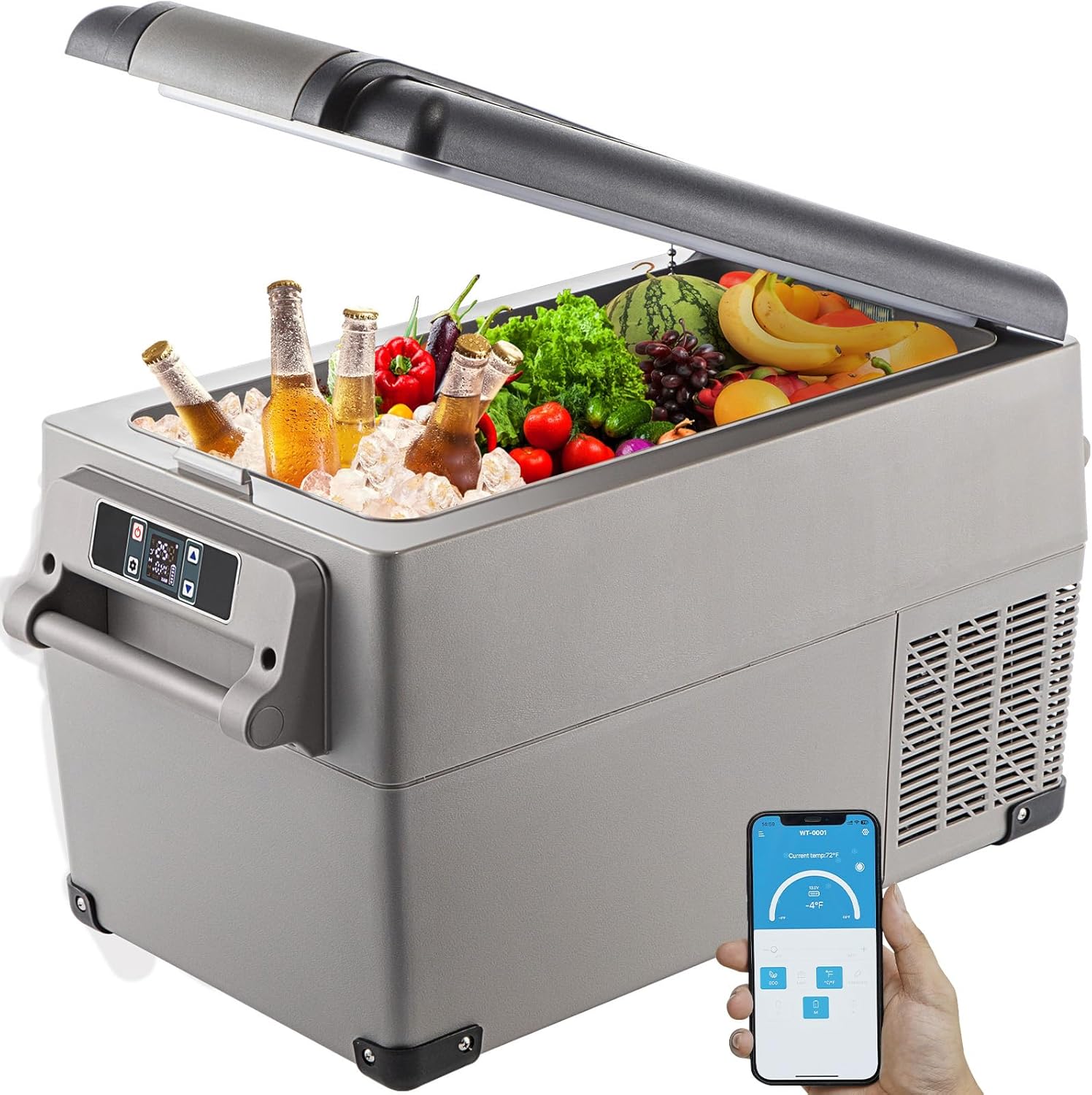 VEVOR Glacière Électrique Voiture, 45 L, Réfrigérateur Portable à Compression, 60 W, Mini Frigo, 69,3x34,5x45,6 cm, Glacière Électrique, Mini Congélateur Compresseur pour Maison/Voiture/Camping