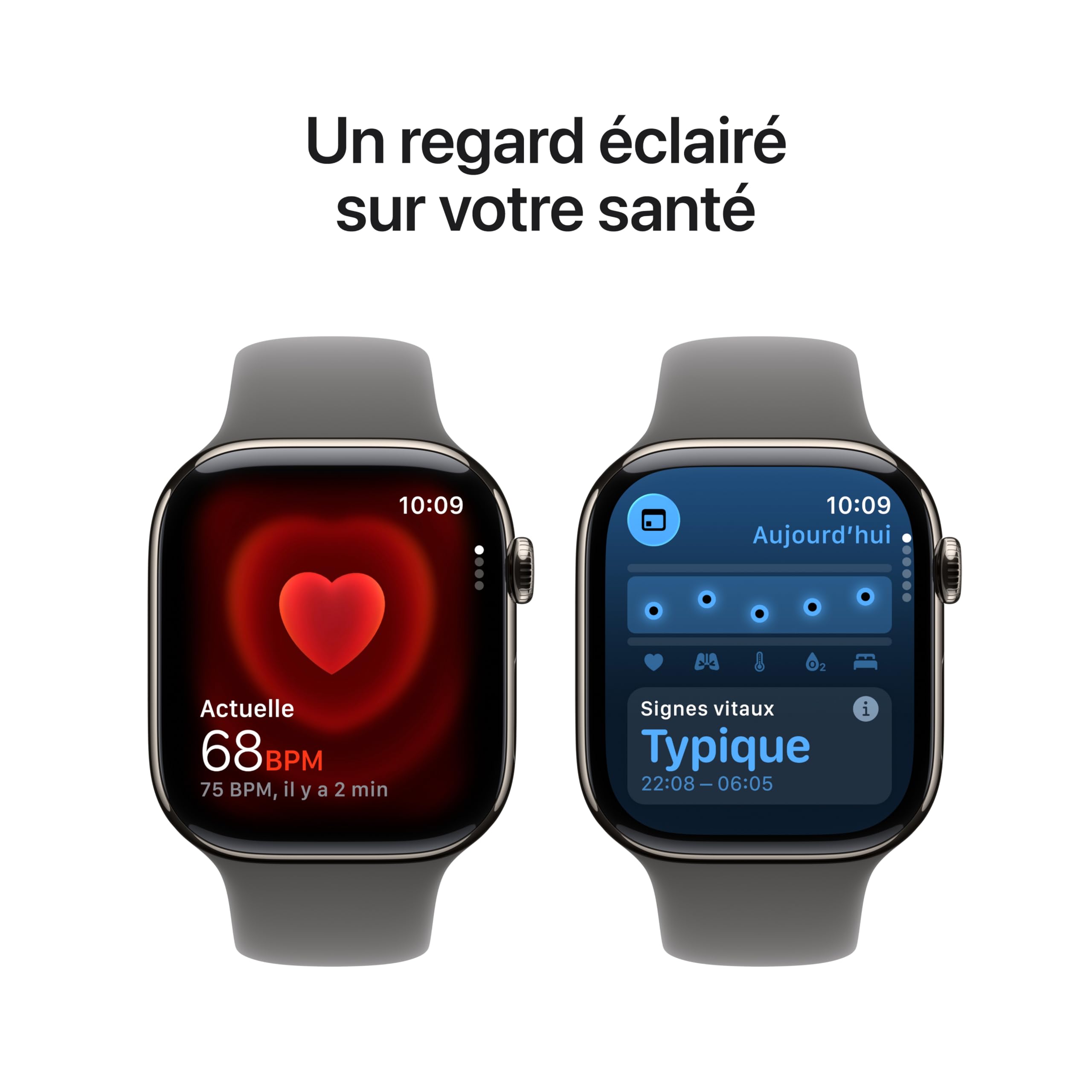 Apple Watch Series 11 GPS + Cellular 46 mm – Boîtier Gris sidéral, Bracelet Sport Noir