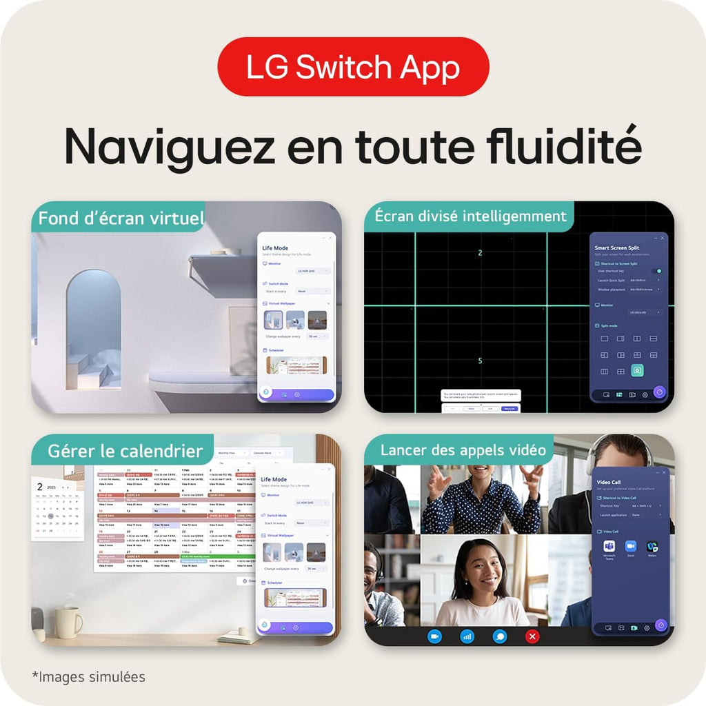 LG UltraWide 34WR55QK-B 34'' – Écran PC 21:9 QHD 3440x1440, Dalle VA 100Hz 5ms, HDR10, sRGB 99%, Réglable en Hauteur, Mode Portrait