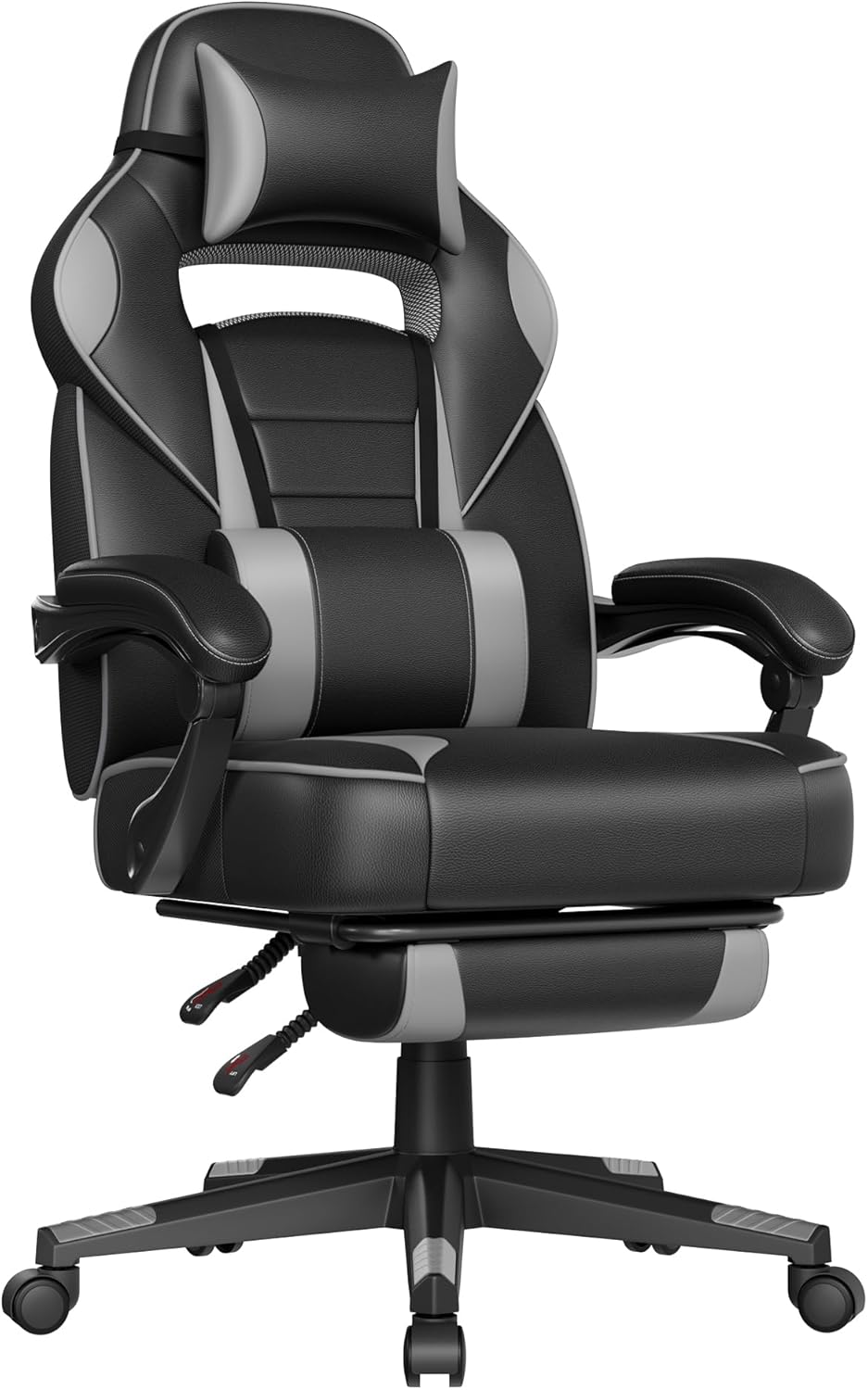 SONGMICS Fauteuil de Bureau Gaming OBG073B03 – Ergonomique, Repose-pieds, Appui-tête, 150 kg