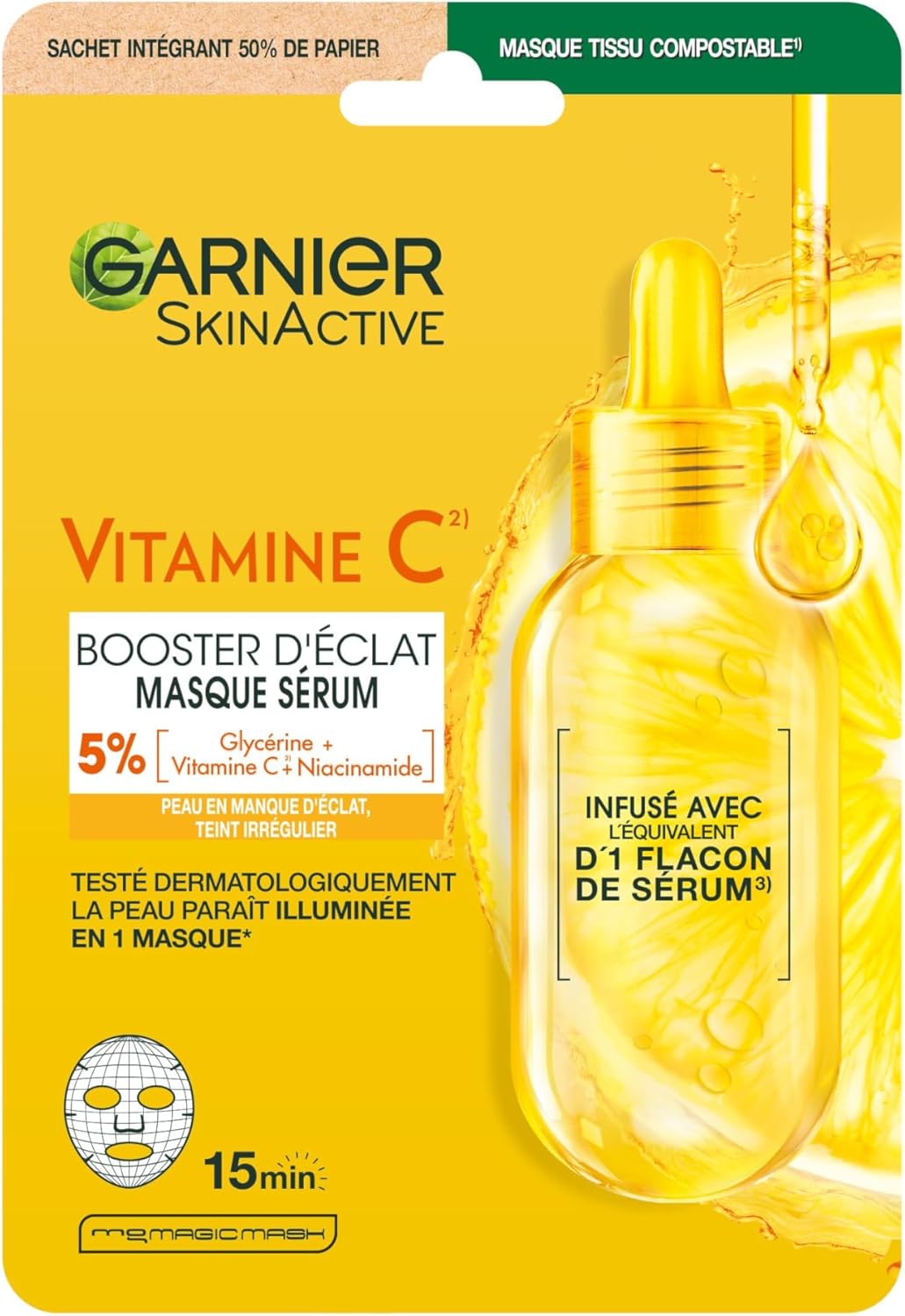 GARNIER SkinActive Vitamine C - Coffret Crème Sorbet Hydratante Fresh & Bright 85ml + Sérum Jour 30ml
