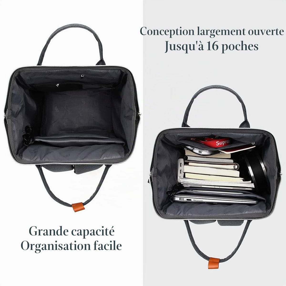Sac à Dos Femme – Ordinateur Portable 15,6" & 17,3", Port USB, Poche RFID, Grande Capacité – École, Travail, Voyage