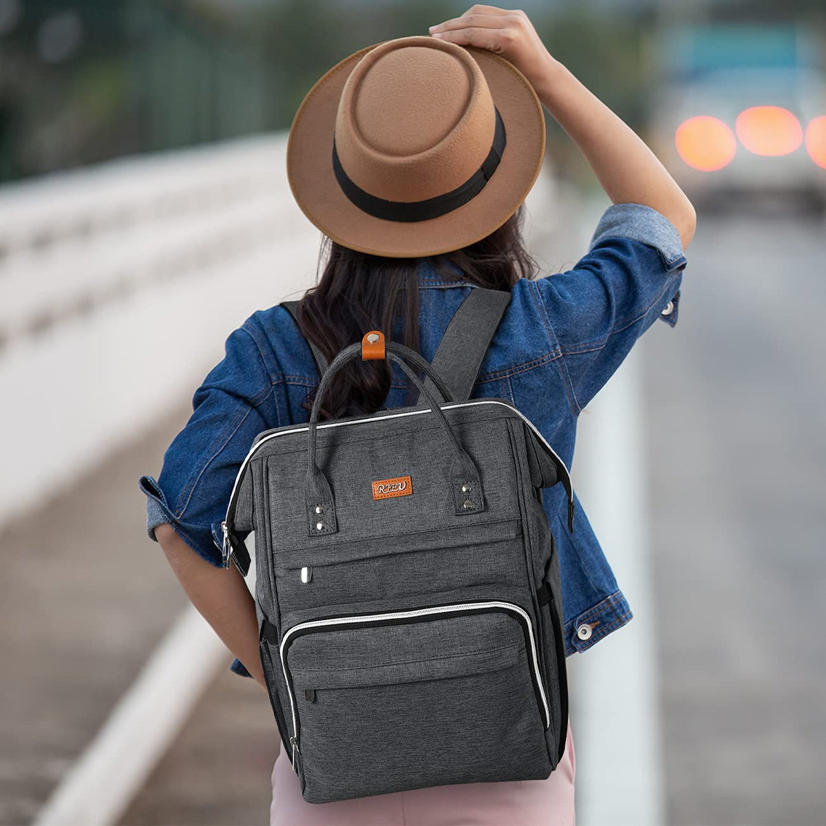Sac à Dos Femme – Ordinateur Portable 15,6" & 17,3", Port USB, Poche RFID, Grande Capacité – École, Travail, Voyage