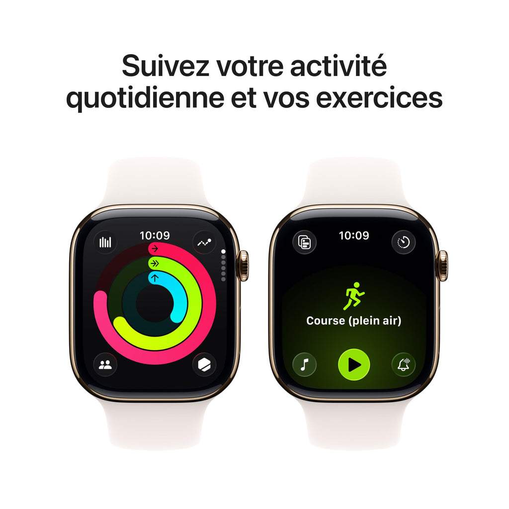 Apple Watch Series 11 GPS + Cellular 46 mm – Boîtier Gris sidéral, Bracelet Sport Noir