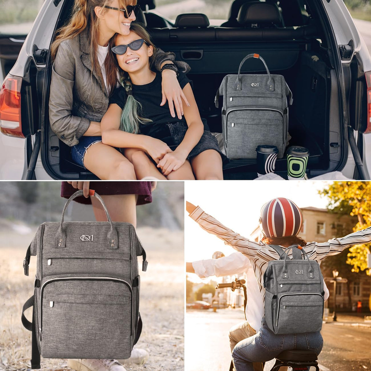 Sac à Dos Femme – Ordinateur Portable 15,6" & 17,3", Port USB, Poche RFID, Grande Capacité – École, Travail, Voyage