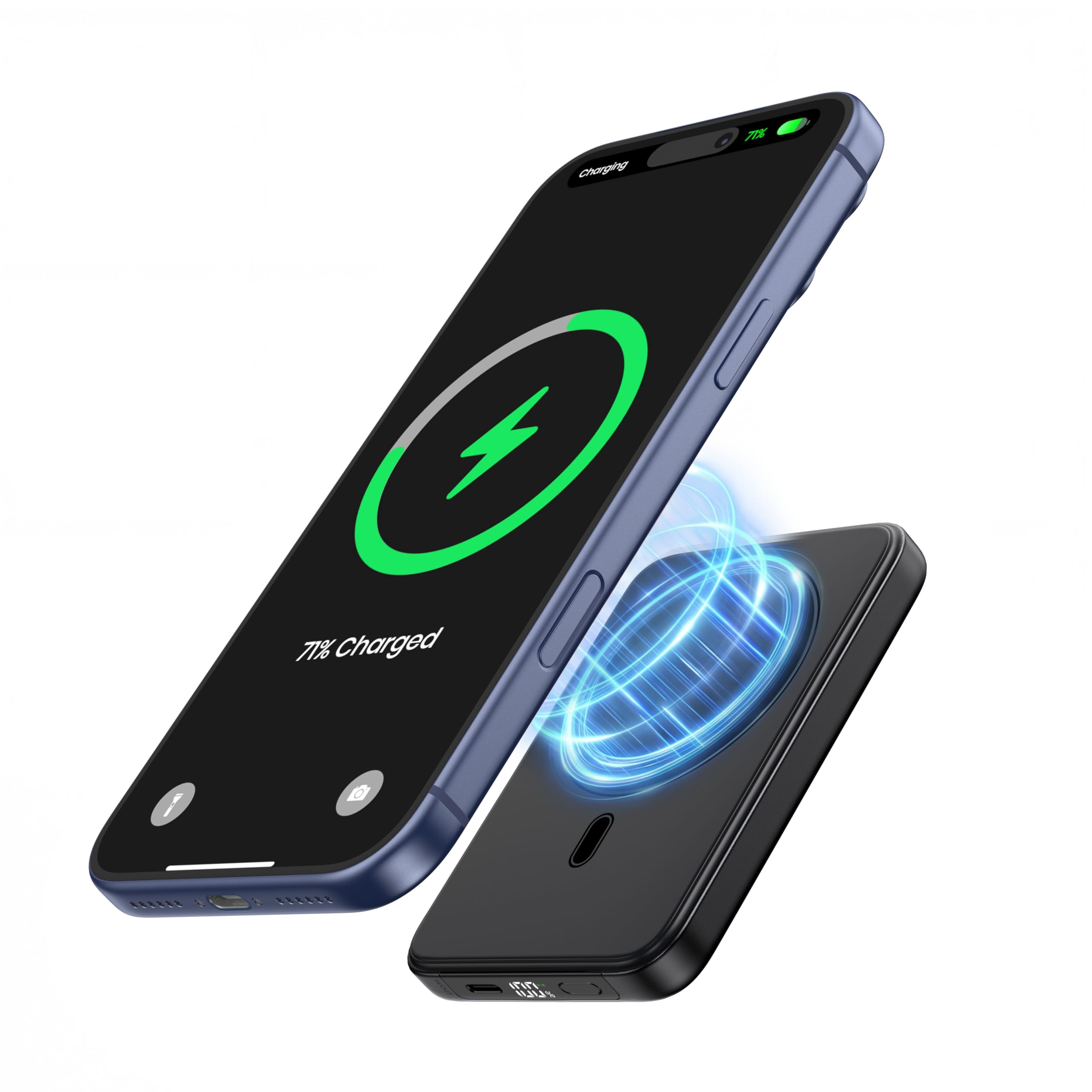 A ADDTOP Magnétique Batterie Externe 10000mAh, 20W USB-C & 15W sans Fil Charge Rapide for Magnet Powerbank Portable Chargeur Con LED Compatible avec iPhone 17 16 15 14 13 12 Séries