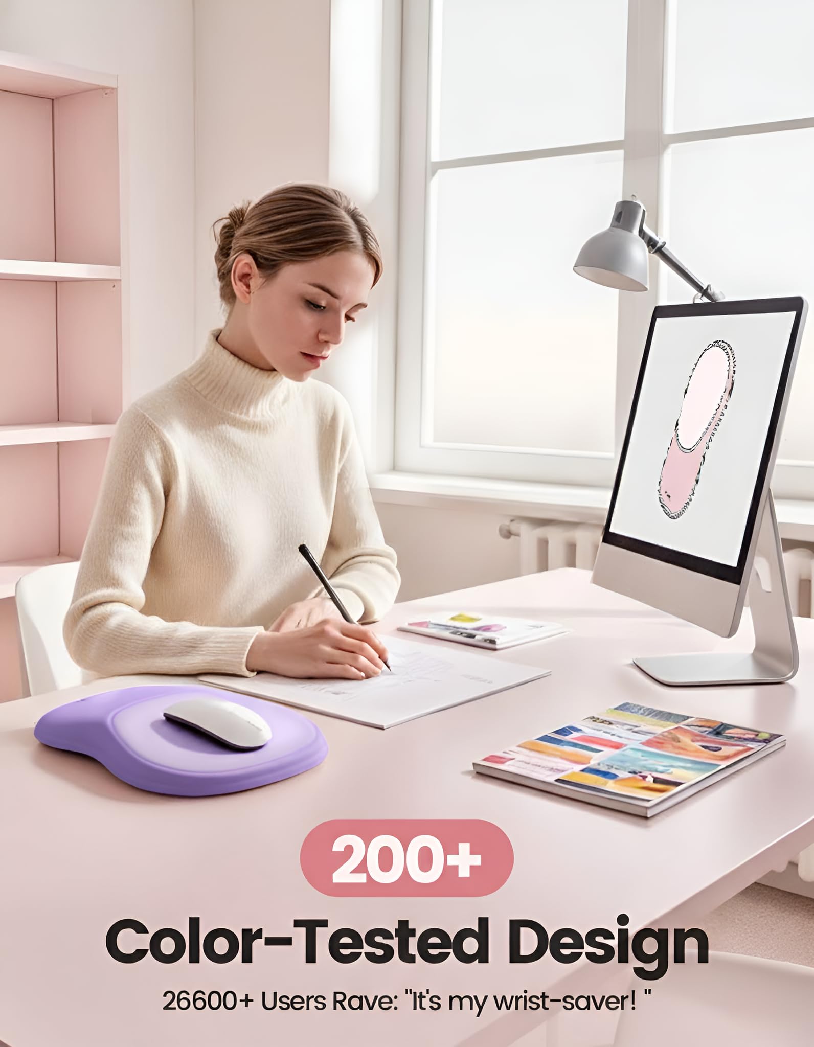 Meatanty Tapis de Souris Ergonomique avec Repose-Poignet en Mousse Mémoire – Antidérapant, Gaming & Bureau
