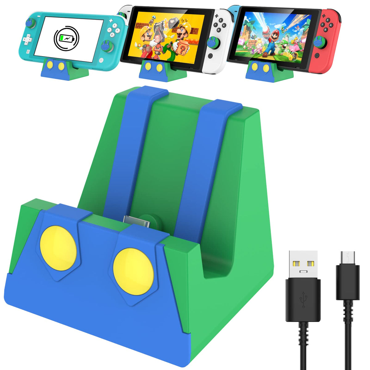 HEIYING Station d'accueil pour Nintendo Switch 2/Lite/OLED, Support d'accueil Portative avec Port de Type C pour Charger la Console