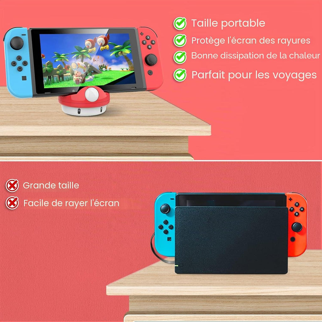 HEIYING Station d'accueil pour Nintendo Switch 2/Lite/OLED, Support d'accueil Portative avec Port de Type C pour Charger la Console