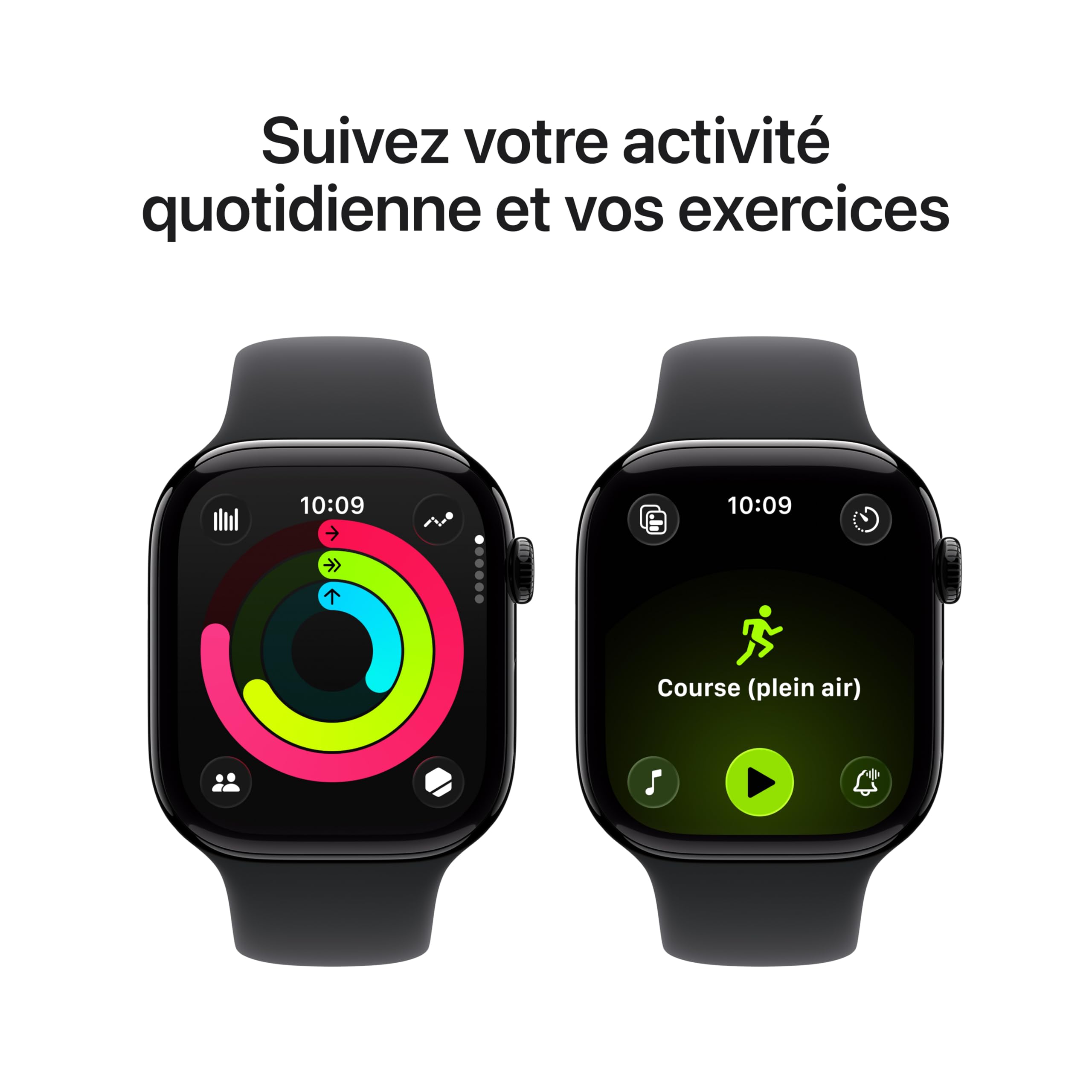 Apple Watch Series 11 GPS + Cellular 46 mm – Boîtier Gris sidéral, Bracelet Sport Noir