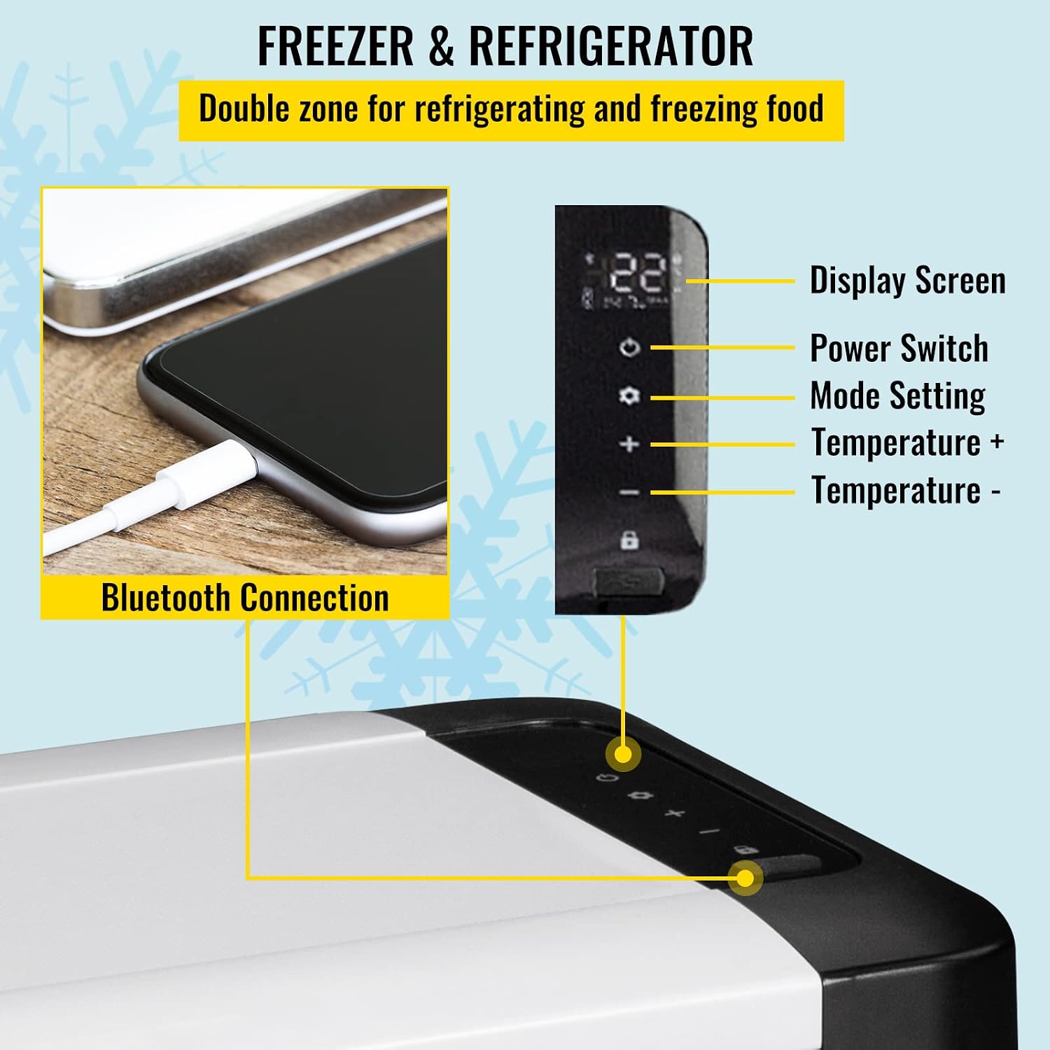 VEVOR Glacière Électrique Voiture, 45 L, Réfrigérateur Portable à Compression, 60 W, Mini Frigo, 69,3x34,5x45,6 cm, Glacière Électrique, Mini Congélateur Compresseur pour Maison/Voiture/Camping