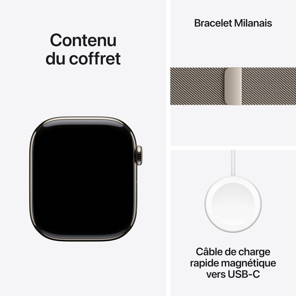 Apple Watch Series 11 GPS + Cellular 46 mm – Boîtier Gris sidéral, Bracelet Sport Noir