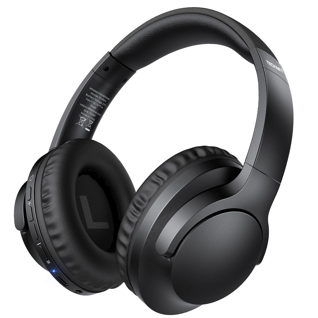 TECKNET Casque Bluetooth 6.0 sans Fil avec Micro ENC Anti-Bruit – 40h Autonomie, Adaptateur USB-A, Double Connexion – PC, Télétravail, Visioconférence