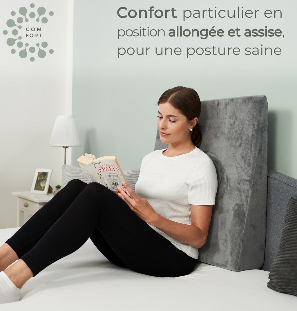 Well B4 Coussin cale pour lit et canapé, cale de Matelas, Reflux [avec 2 Zones de Couchage], de Lecture pour rehausser Le Sommeil comme tête, rehausseur de lit, de Soutien