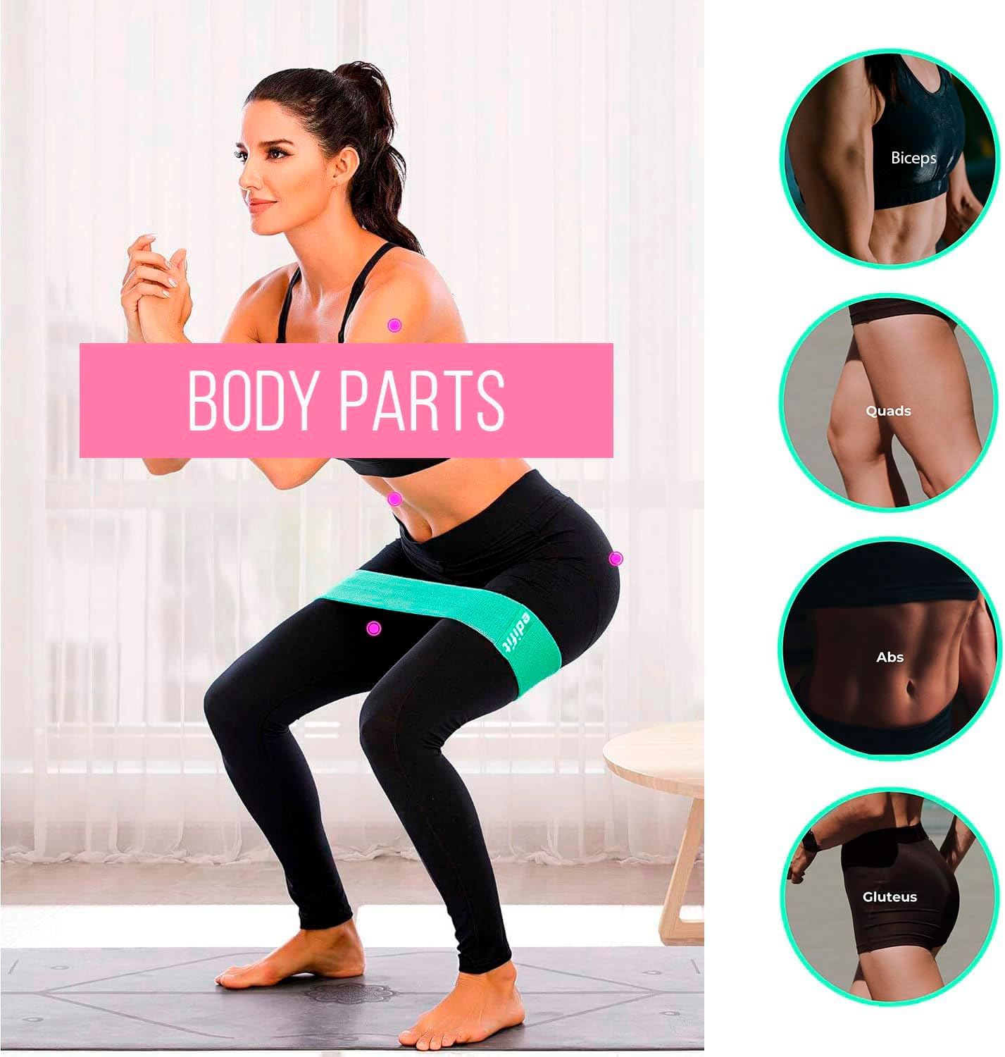 Edifit, Elastique Musculation, Bandes avec 3 Niveaux de Résistance, Fitness, Antidérapantes, Pack de 3, pour Gym, Yoga, Crossfit, Pilates ou Exercices à Domicile