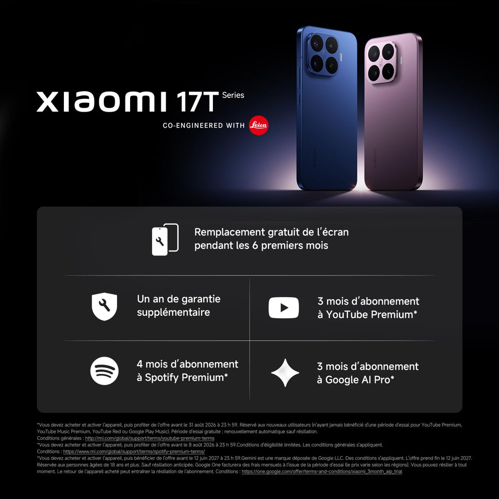 Xiaomi 17T Pro – Smartphone 12+1024 Go, écran 6,83" 144Hz, Batterie 7000mAh, Téléobjectif Leica x5, HyperCharge 100W