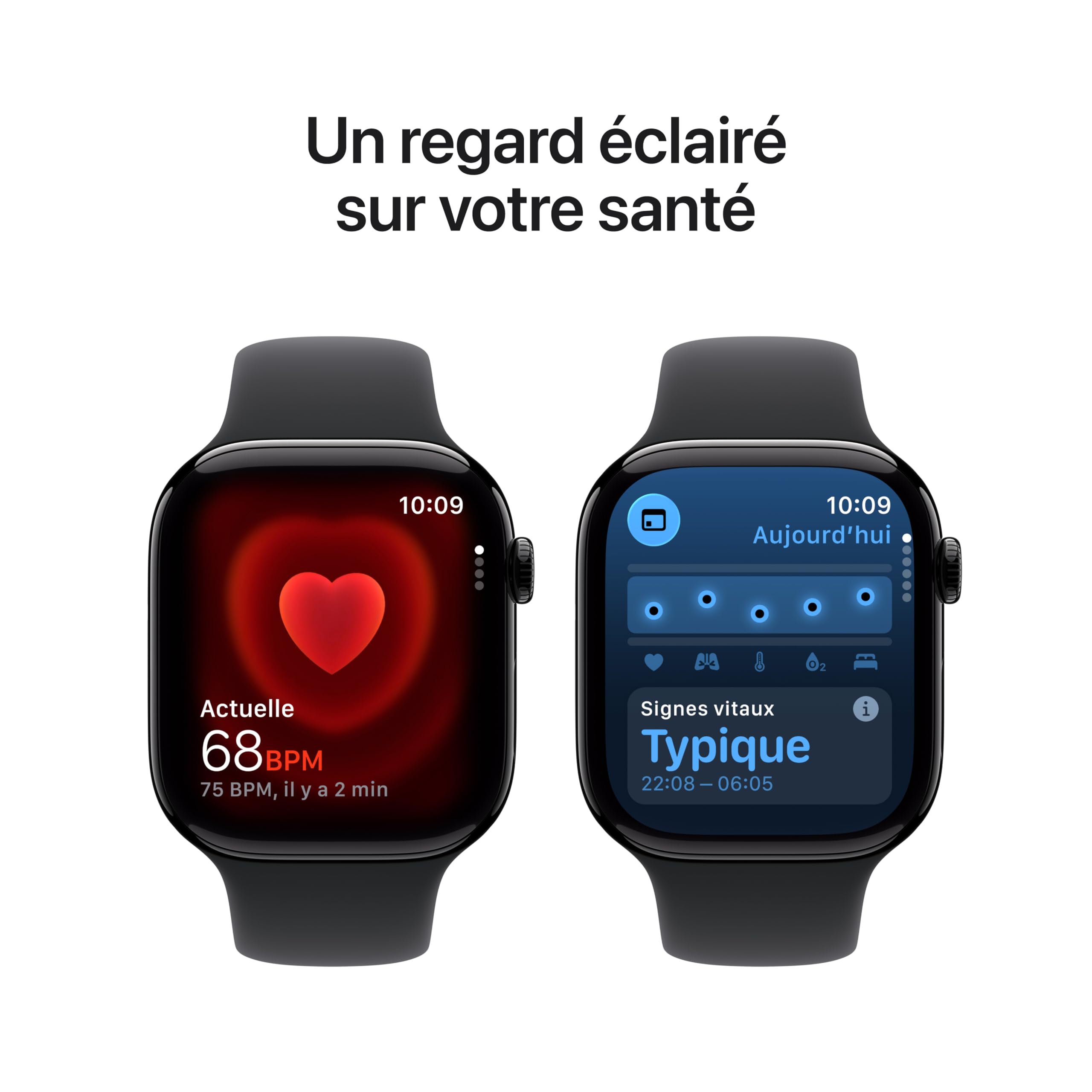 Apple Watch Series 11 GPS + Cellular 46 mm – Boîtier Gris sidéral, Bracelet Sport Noir