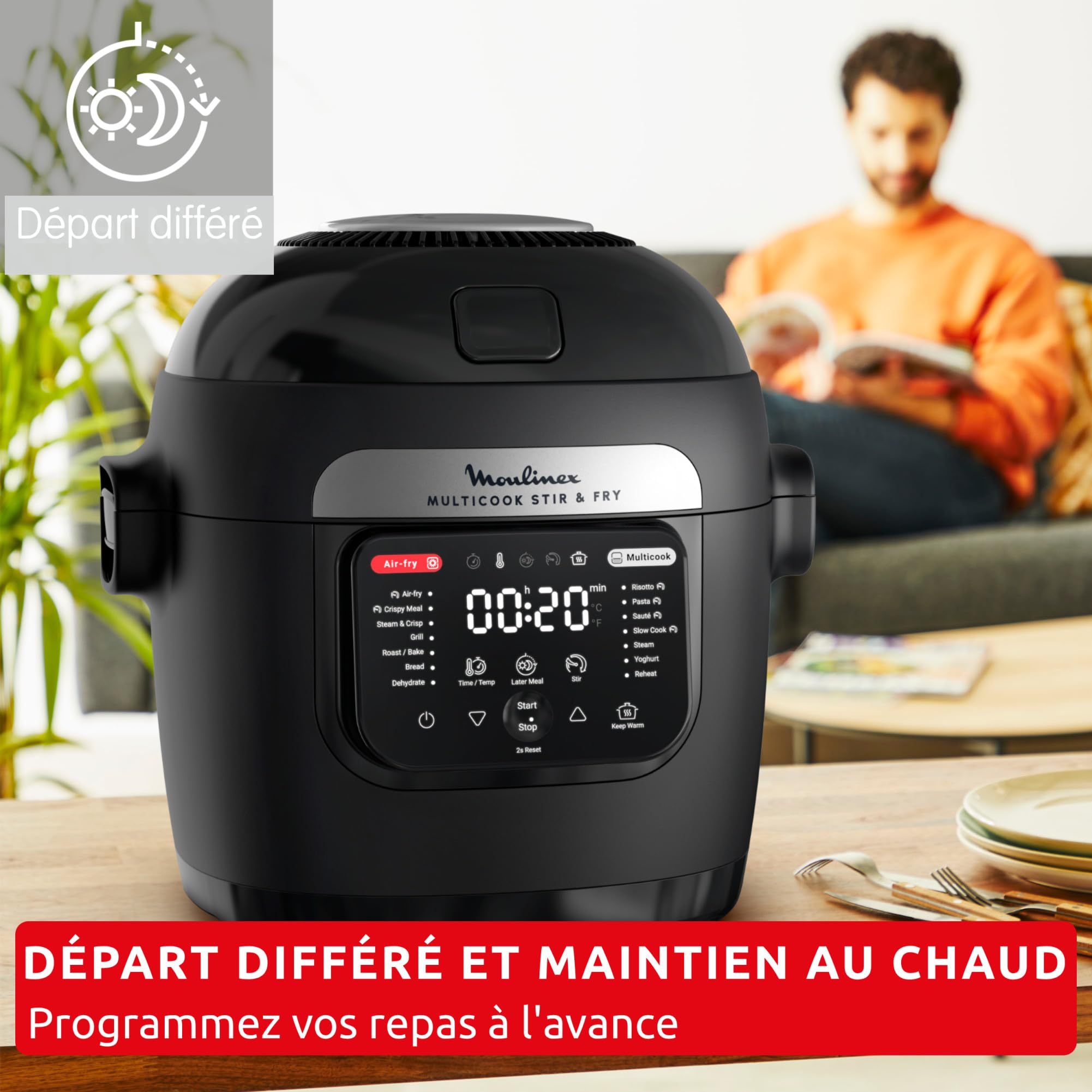 Moulinex Cookeo CE854110 – Multicuiseur Intelligent 6L, 80 Recettes, 1600W, Cuisson Sous Pression